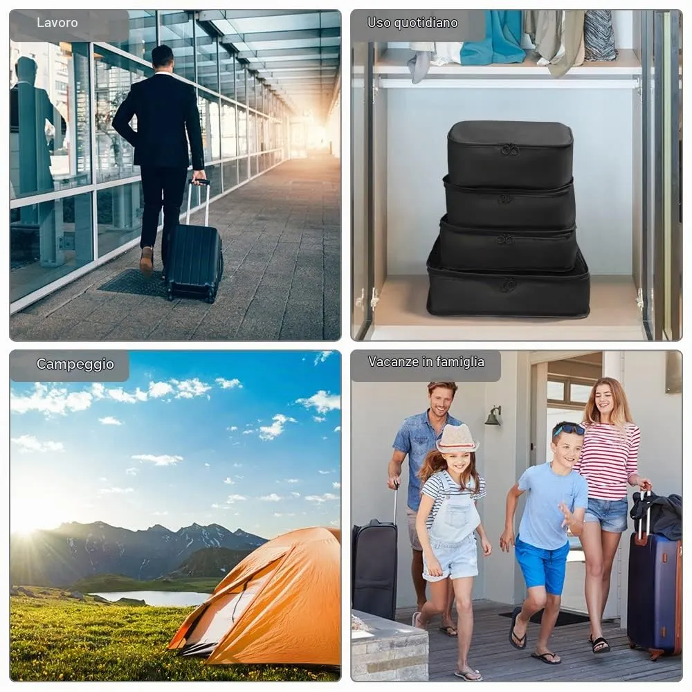 OSDUE Set Organizer da Viaggio, 8 Pezzi, Cubi da Imballaggio per Vestiti, Scarpe e Cosmetici - immagine 6