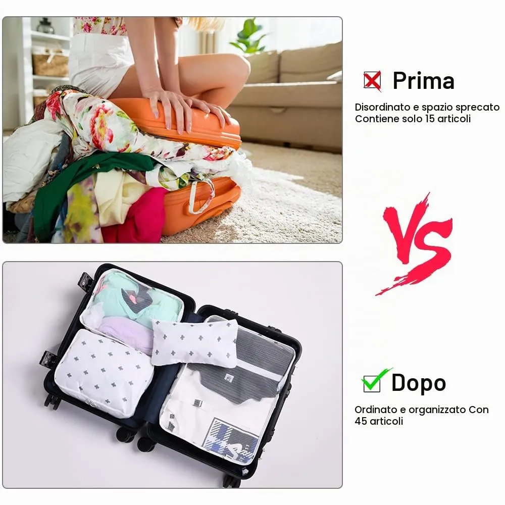 OSDUE Organizer Valigia, Set 8 Pezzi Accessori Viaggio - immagine 4