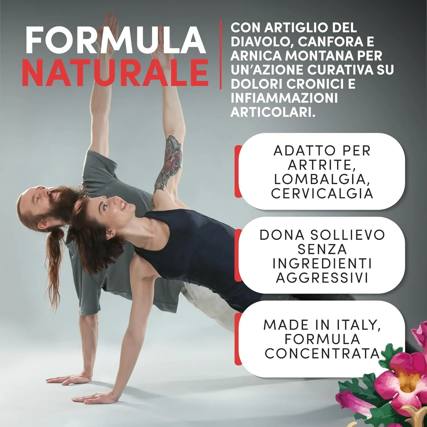 Fitoattivi Natura e Benessere Artiglio del Diavolo Forte e Arnica Gel Effetto Caldo con Canfora e Vitamina E, 550ml - immagine 3