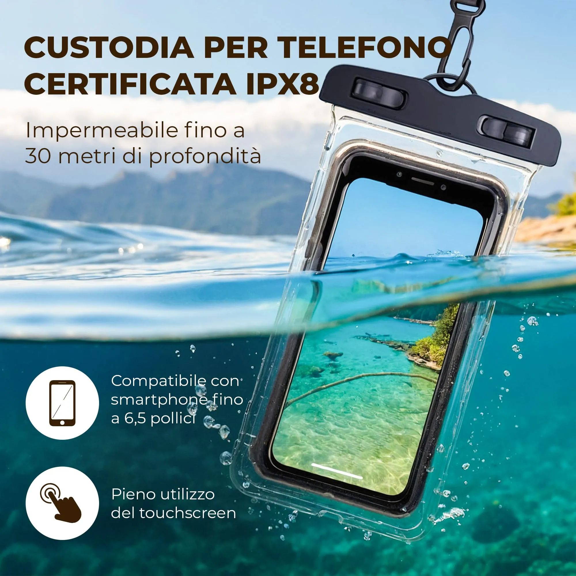 Nordlight Dry Bag Impermeabile con Custodia per Cellulare, 5 Litri - Giallo - immagine 6