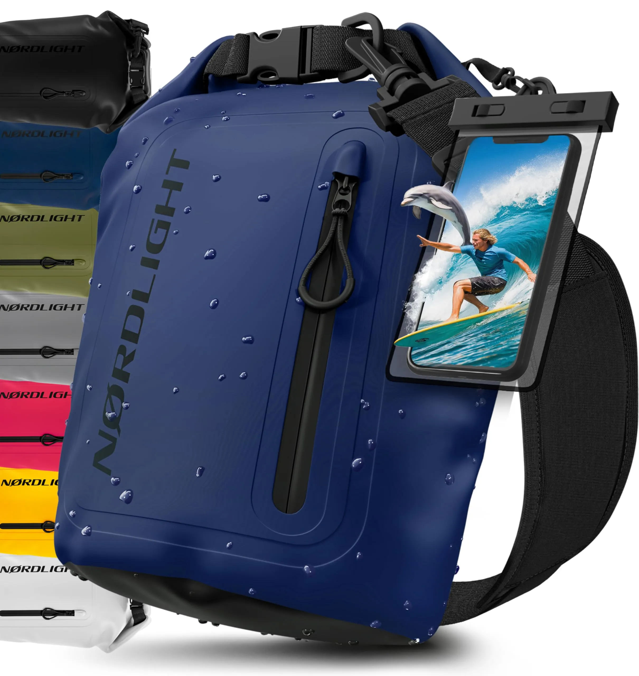 Nordlight Dry Bag Sacca Impermeabile con Custodia per Cellulare, 5 Litri, Navyblue - immagine 1