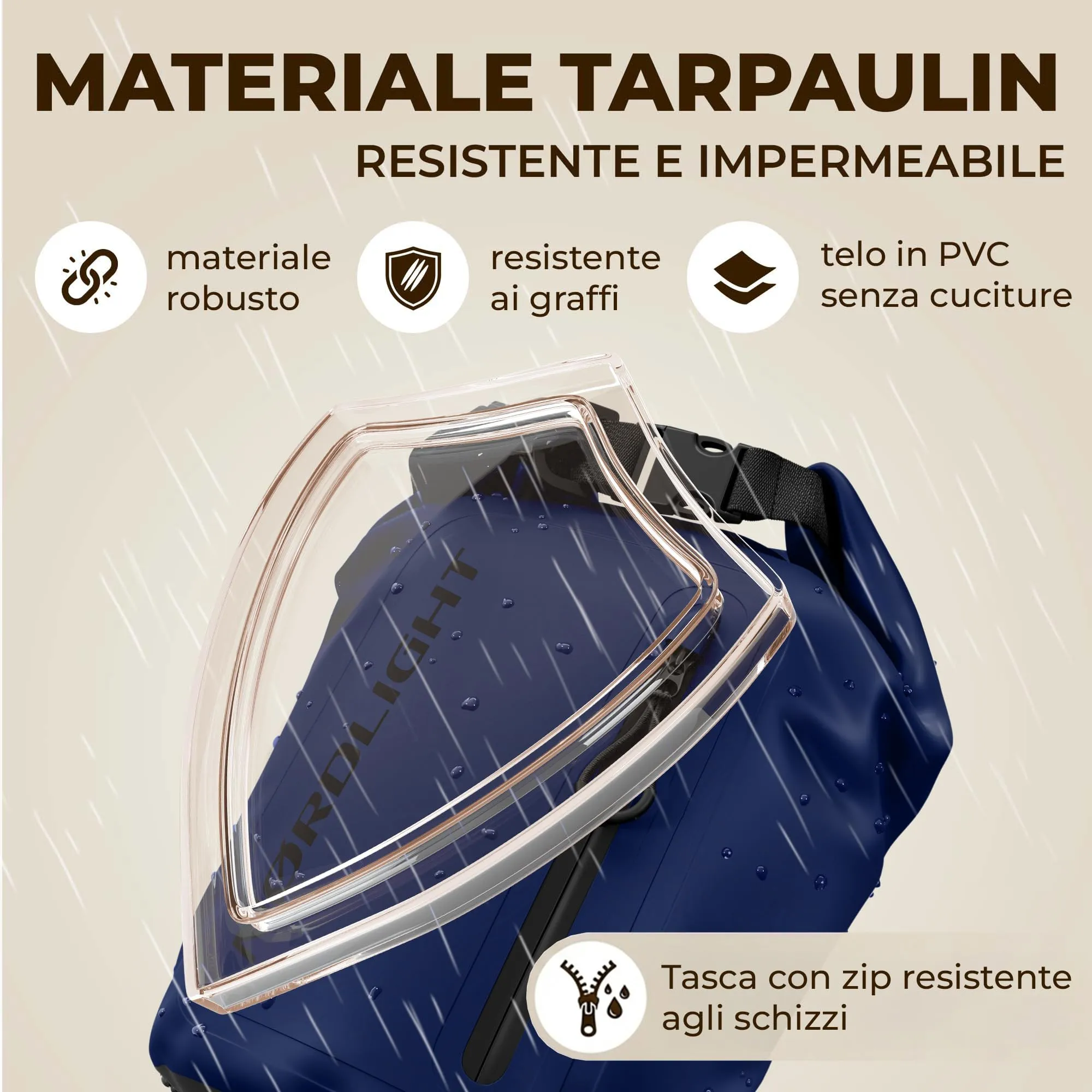 Nordlight Dry Bag 20 Litri con Custodia per Cellulare - Navyblue - immagine 5