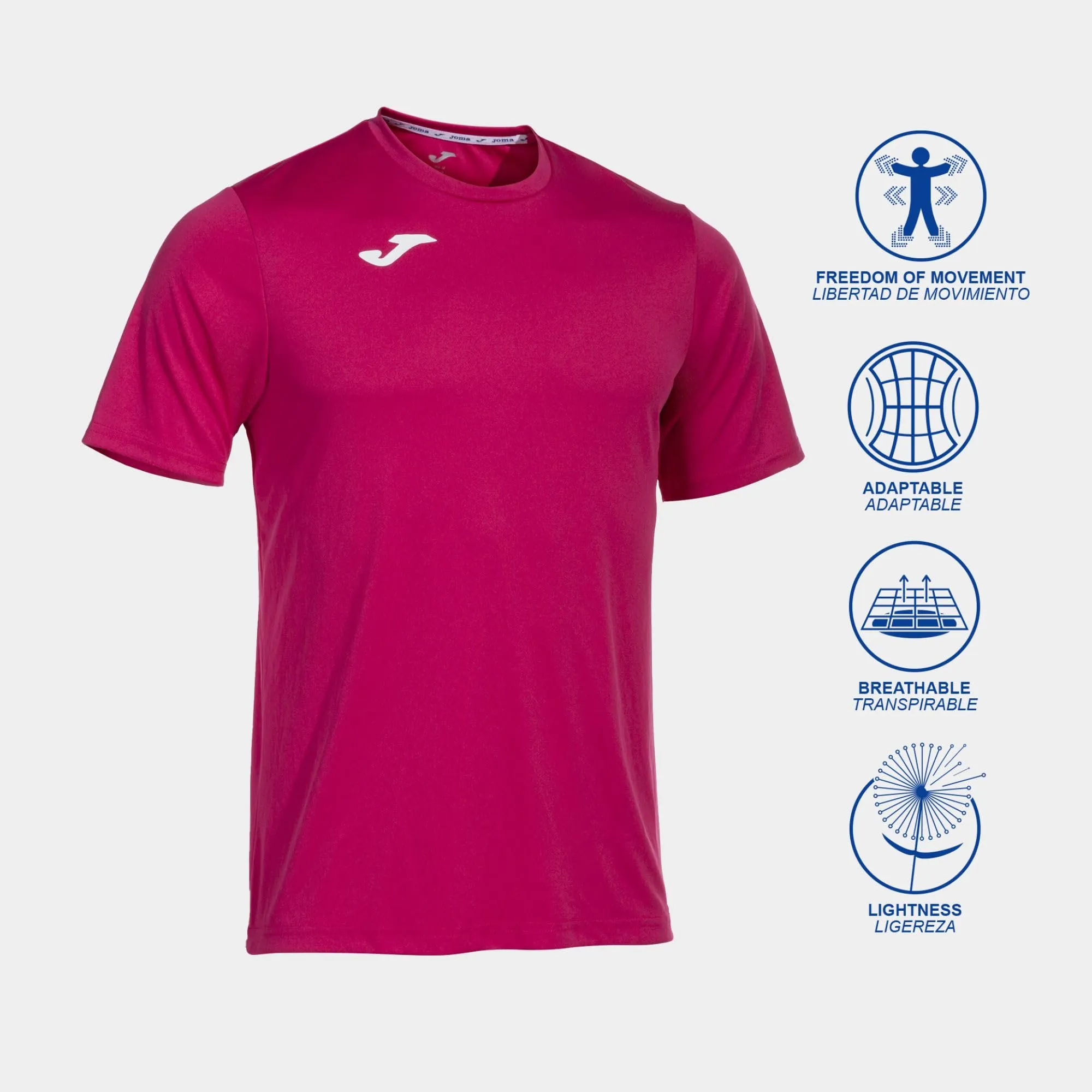 Joma T-Shirt Sportiva da Uomo Combi - Fiore Di Fucsia - immagine 2