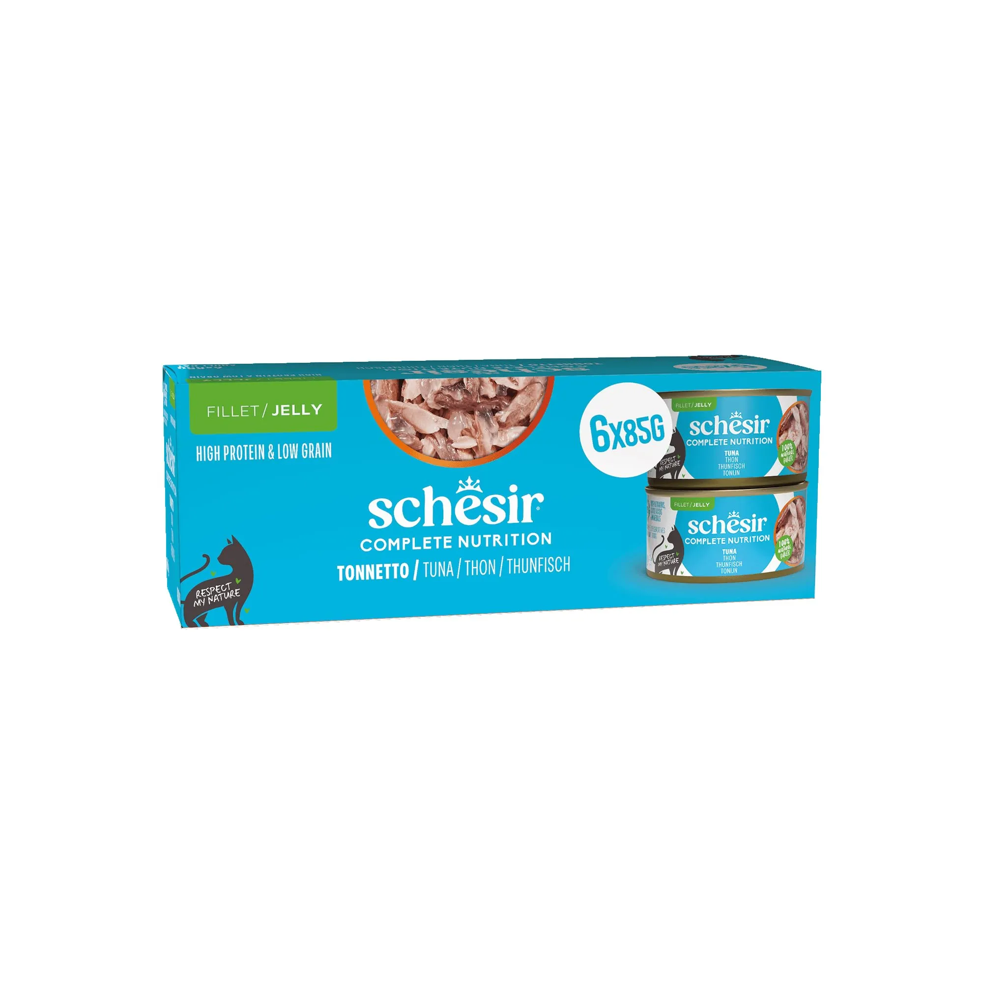 Schesir Tonnetto in Gelatina Cibo Umido Completo per Gatti, 6 x 85g - immagine 1