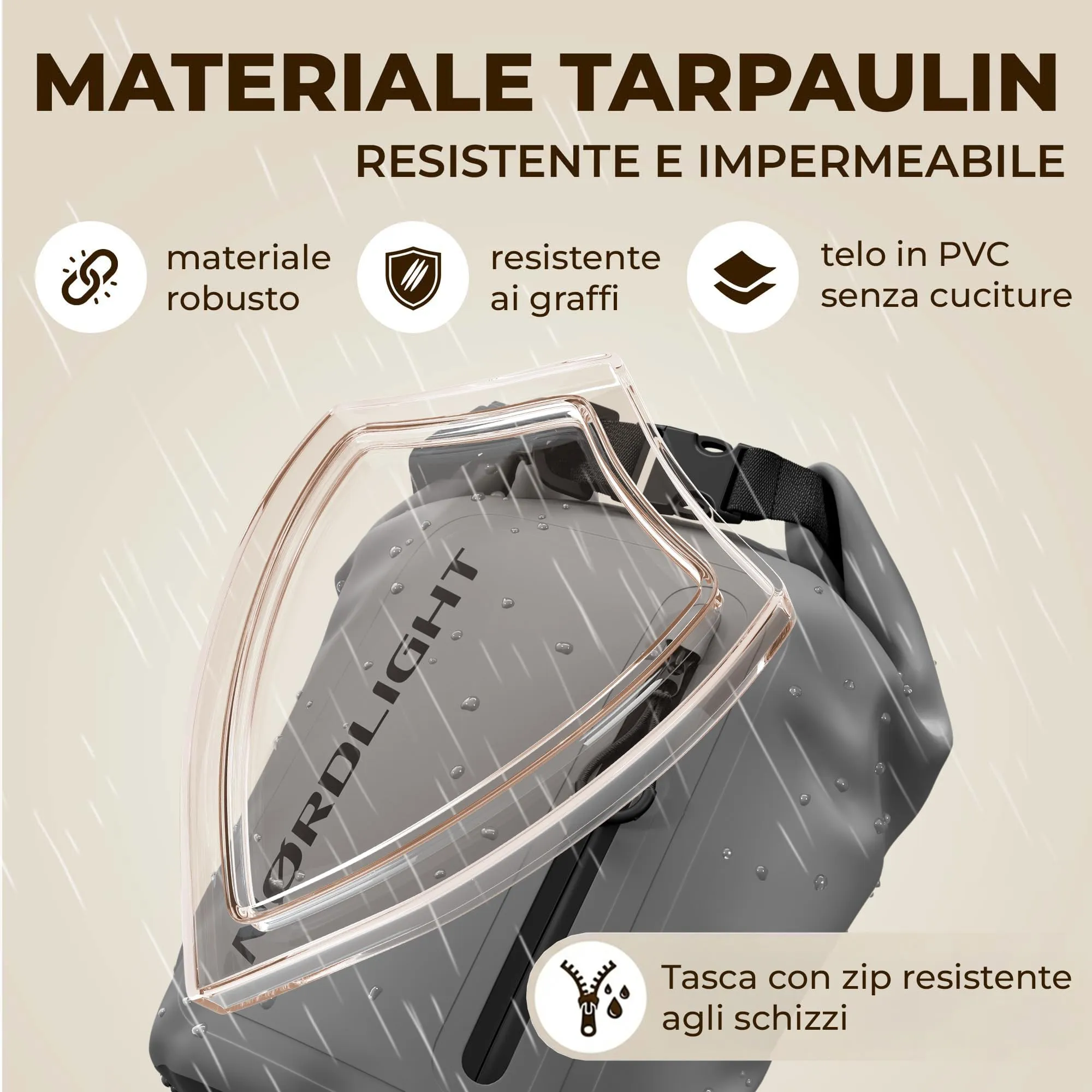 Nordlight Dry Bag 30L con Custodia per Cellulare, Grigio - immagine 5