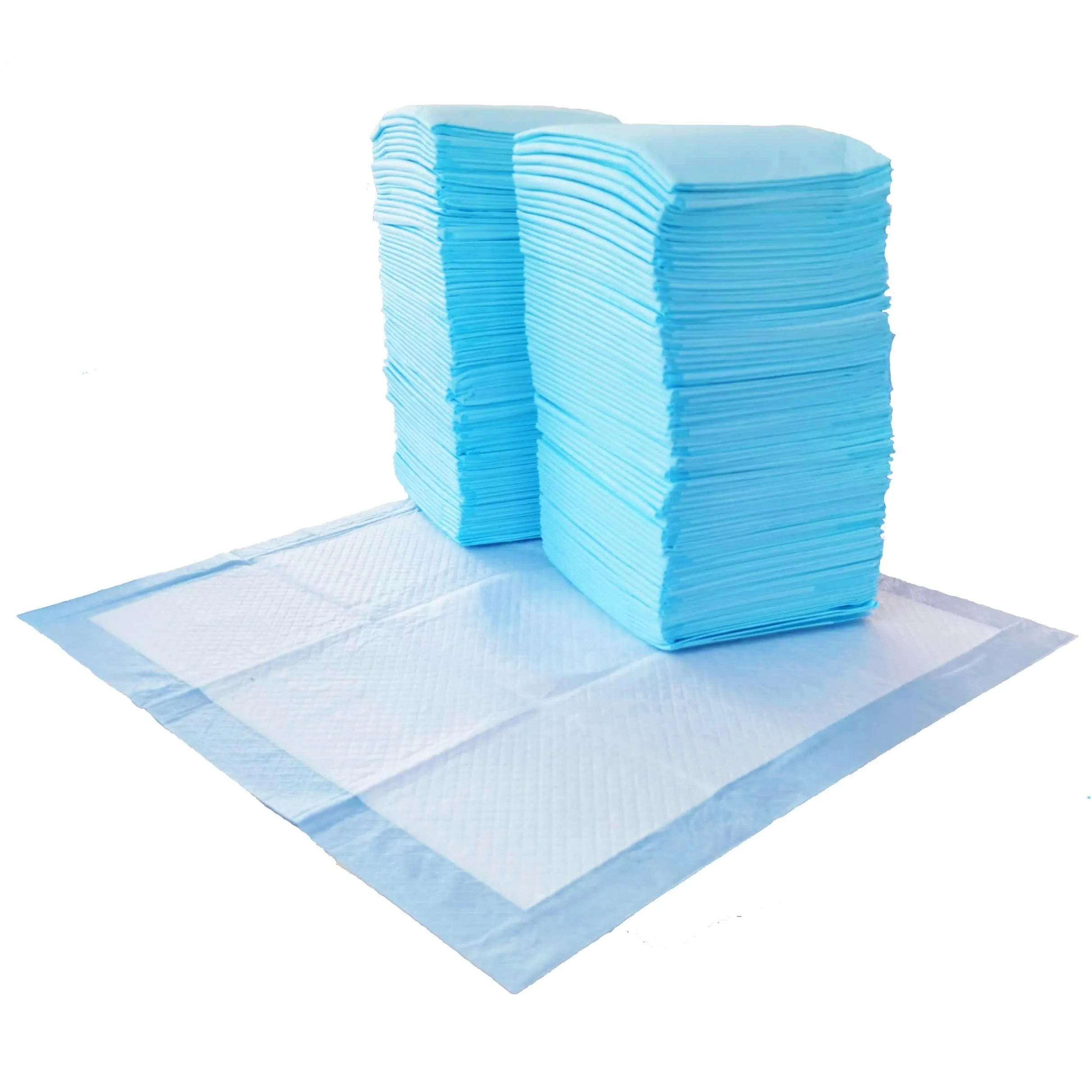 Amazon Basics Tappetini Igienici per Cani, Profumati e Impermeabili a 5 Strati, 56 x 56 cm, Confezione da 100, Blu e Bianco - immagine 1
