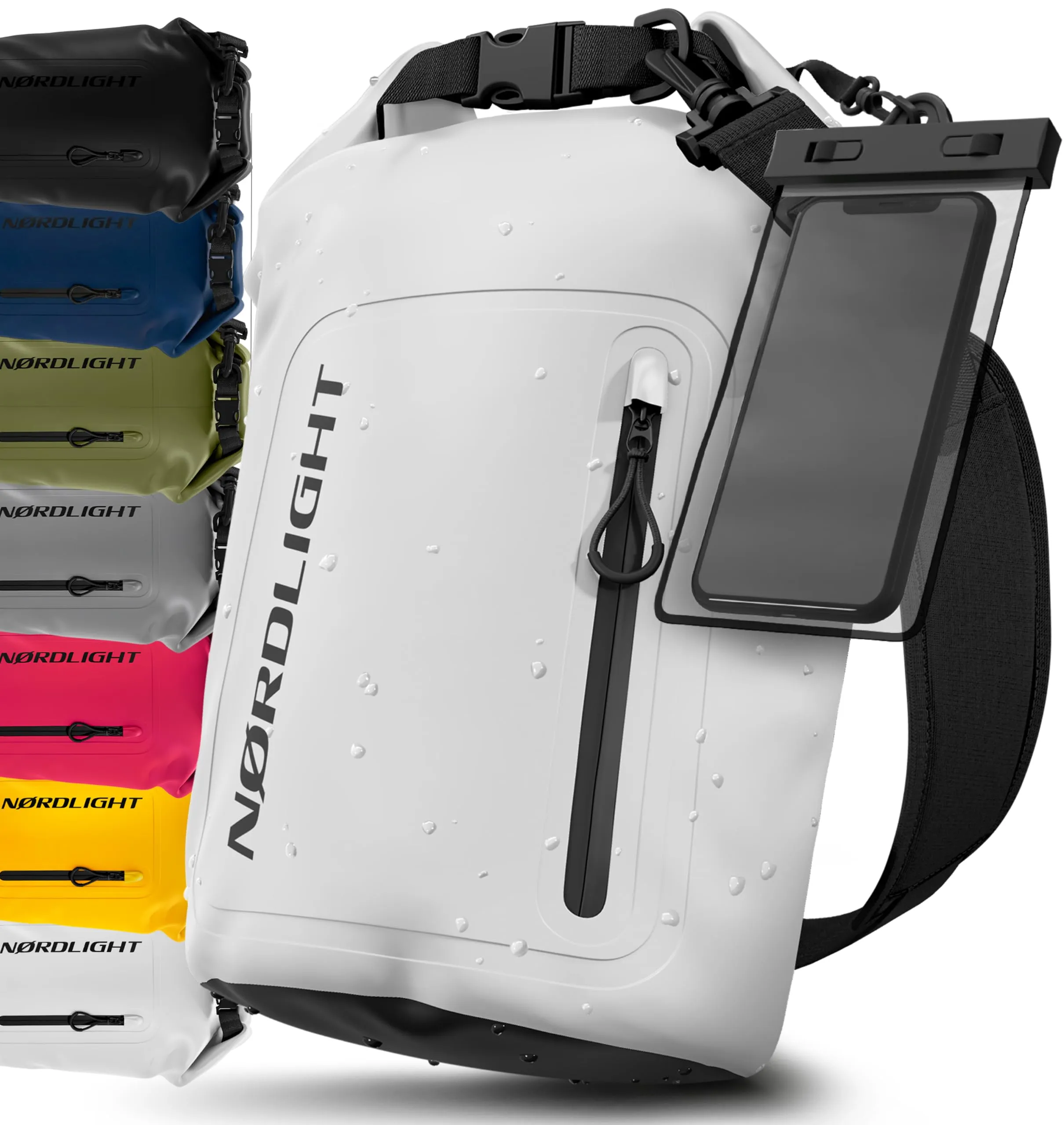 Nordlight Dry Bag 20L con Custodia per Cellulare, Bianco - immagine 1