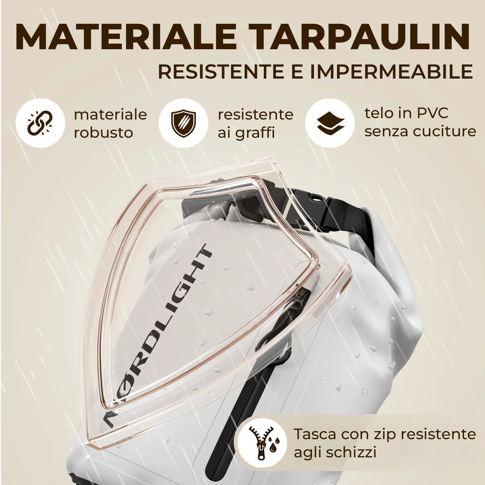 Nordlight Dry Bag 20L con Custodia per Cellulare, Bianco - immagine 5