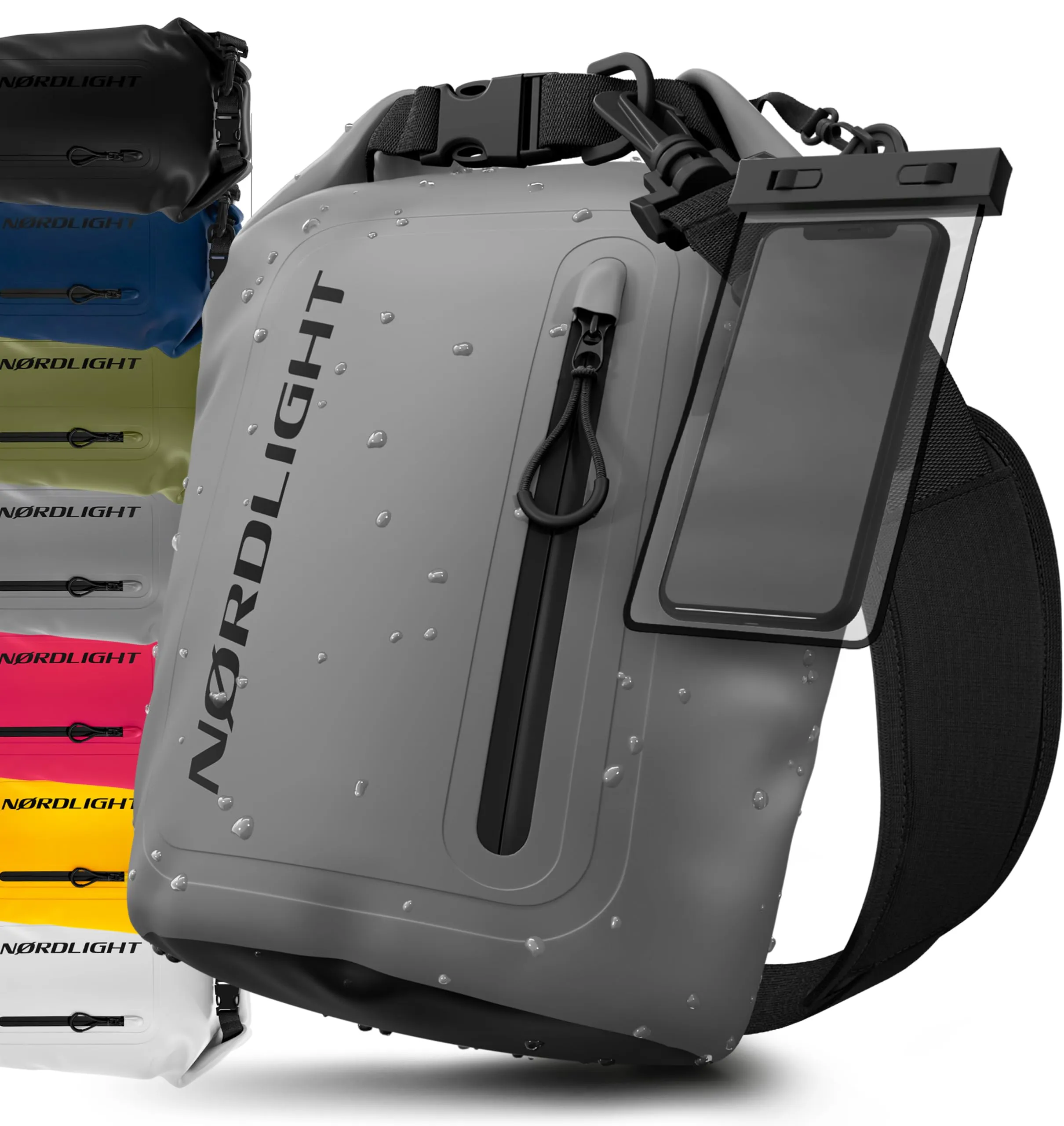 Nordlight Dry Bag 5L con Custodia per Cellulare - Grigio - immagine 1