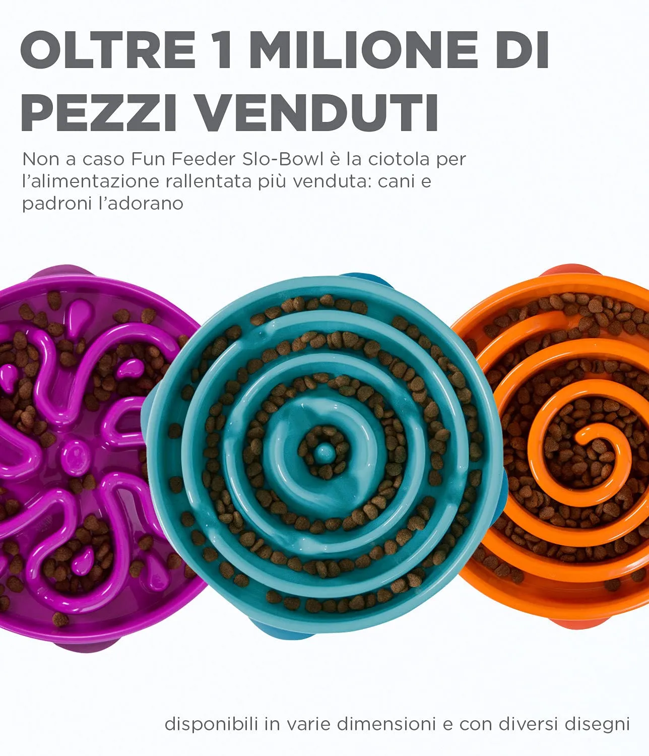 Outward Hound Fun Feeder Slo-Bowl Ciotola Anti-ingozzamento per Cani, Grande, Arancione - immagine 4