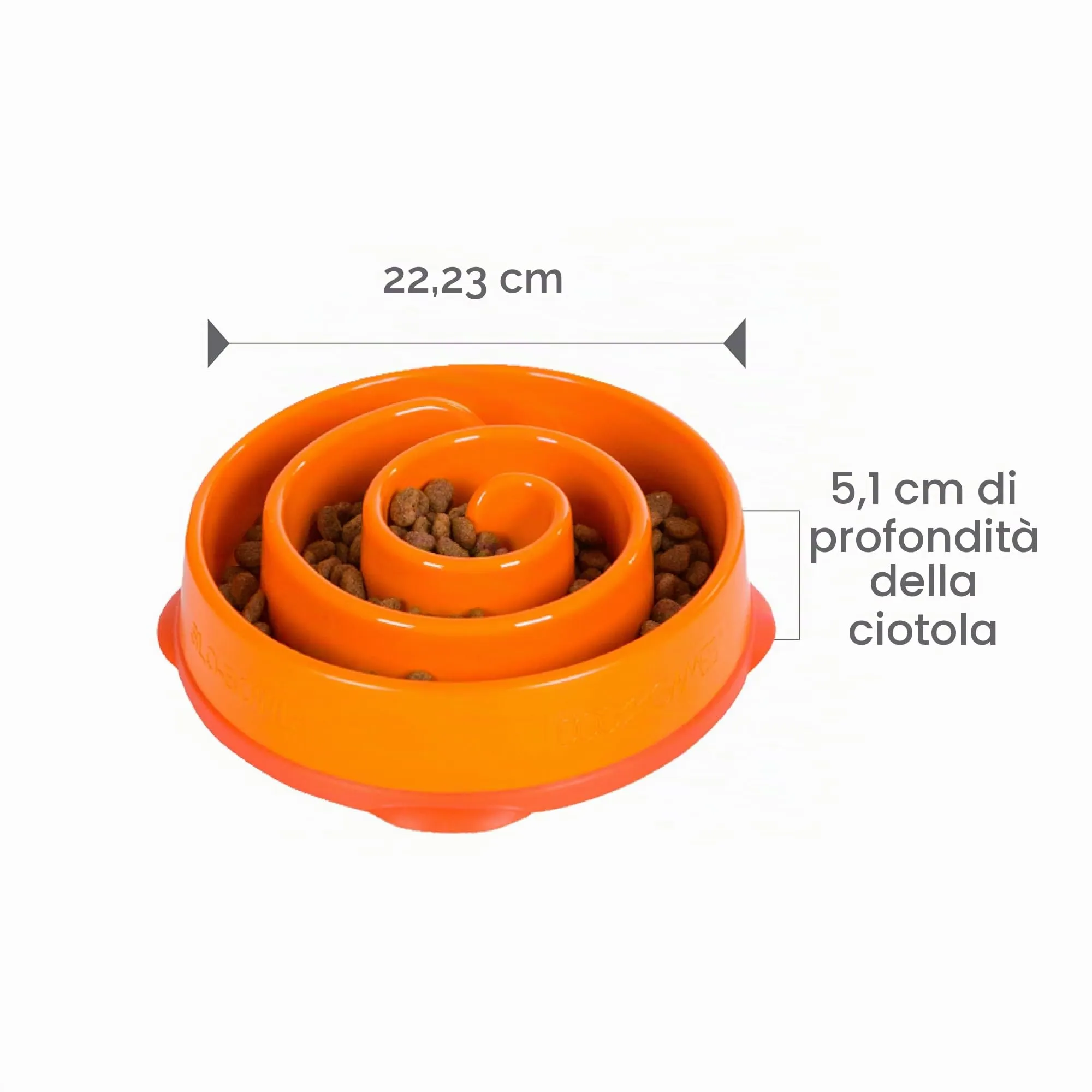 Outward Hound Fun Feeder Slo-Bowl Ciotola Anti-ingozzamento per Cani - Medio - Arancione - immagine 7