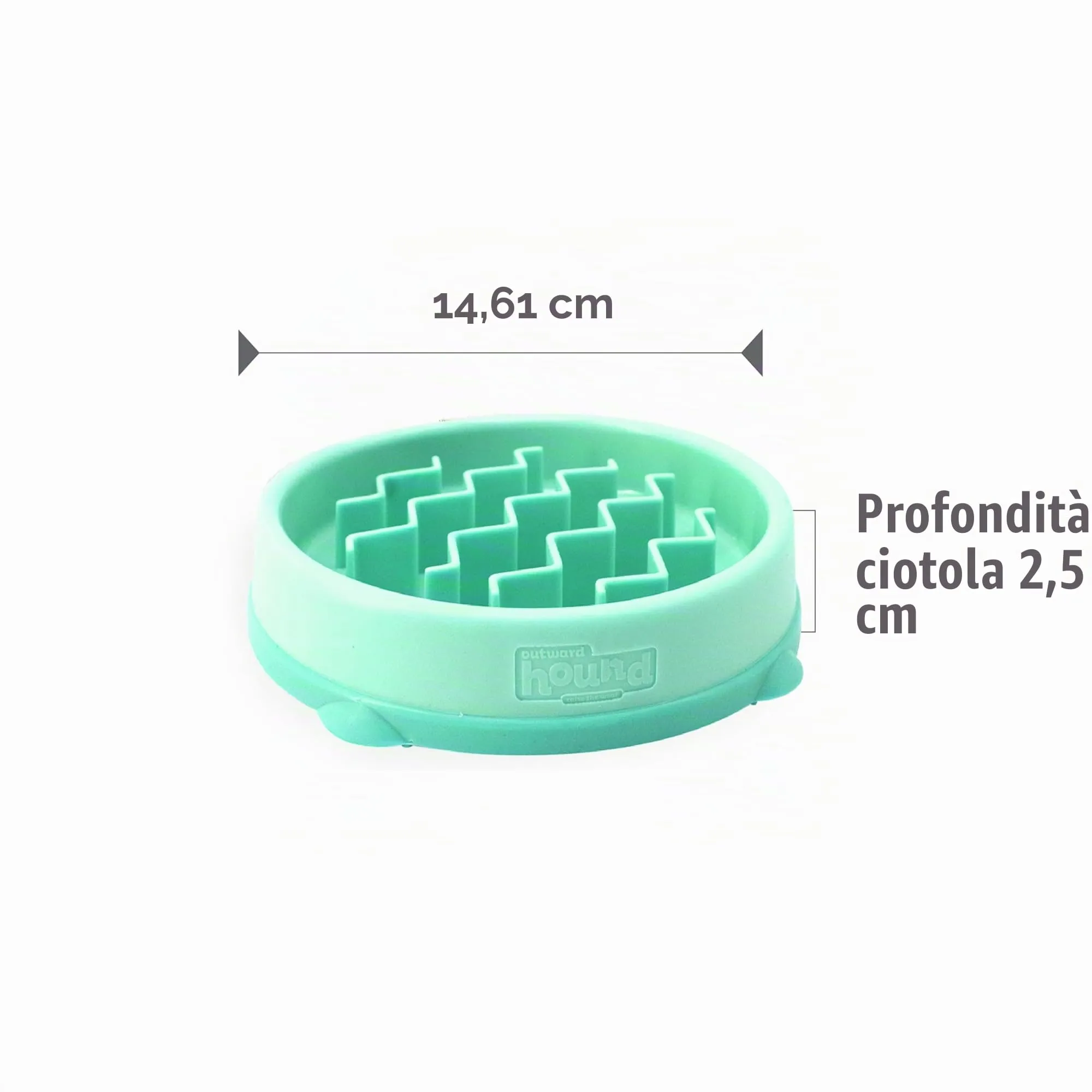Outward Hound Fun Feeder Slo-Bowl Ciotola Anti-ingozzamento per Cani, Piccola, Menta, 14,61 x 14,61 x 2,54 cm - immagine 7