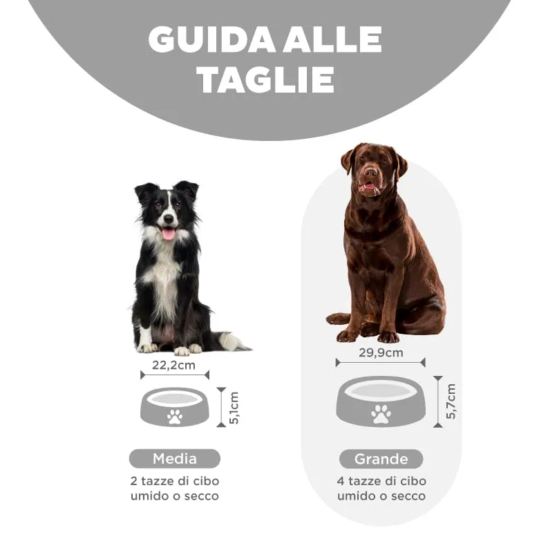 Outward Hound Fun Feeder Slo-Bowl Ciotola anti-ingozzamento per cani, Grande, Grigio - immagine 5