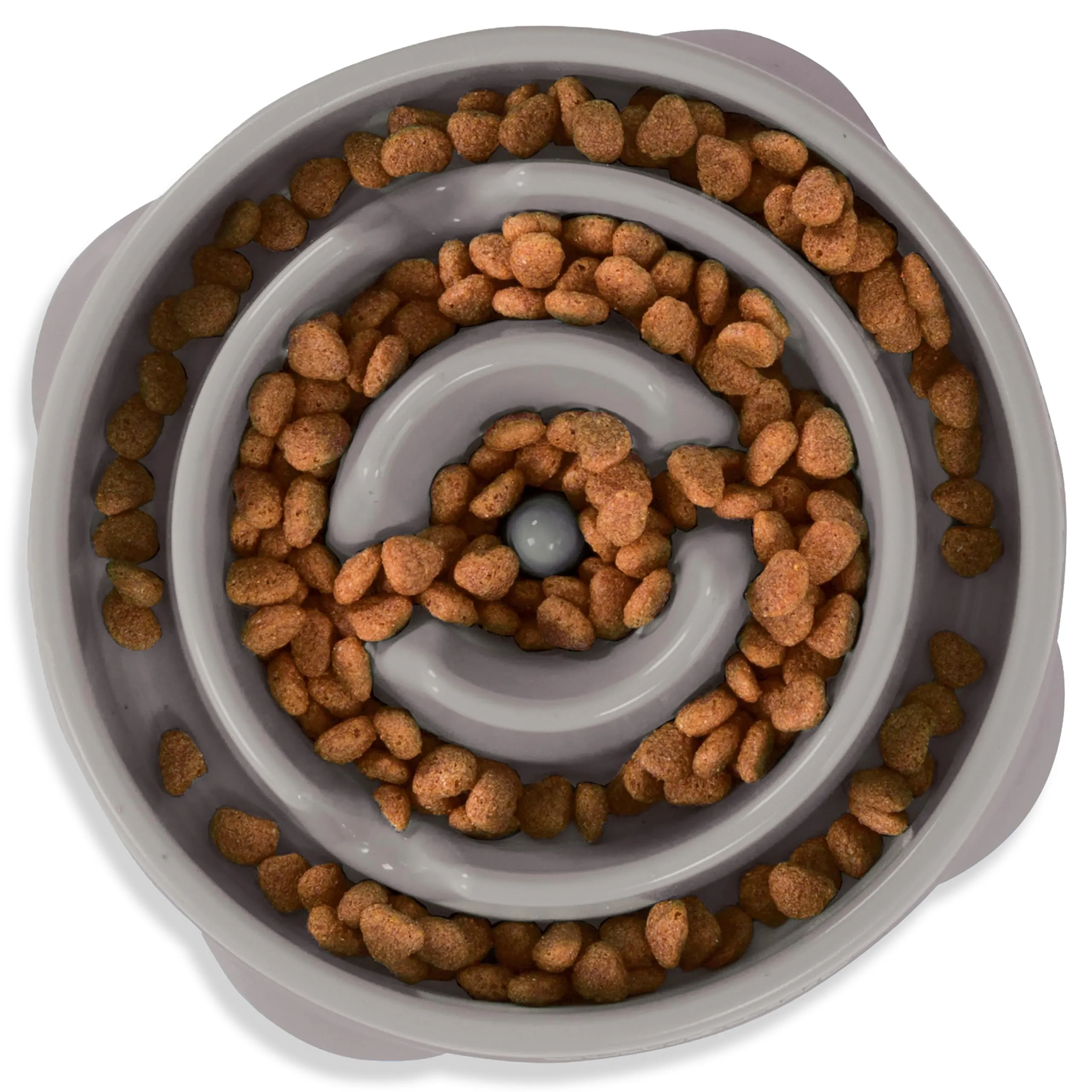 Outward Hound Fun Feeder Slo-Bowl Ciotola anti-ingozzamento per cani, medio, grigio - immagine 1