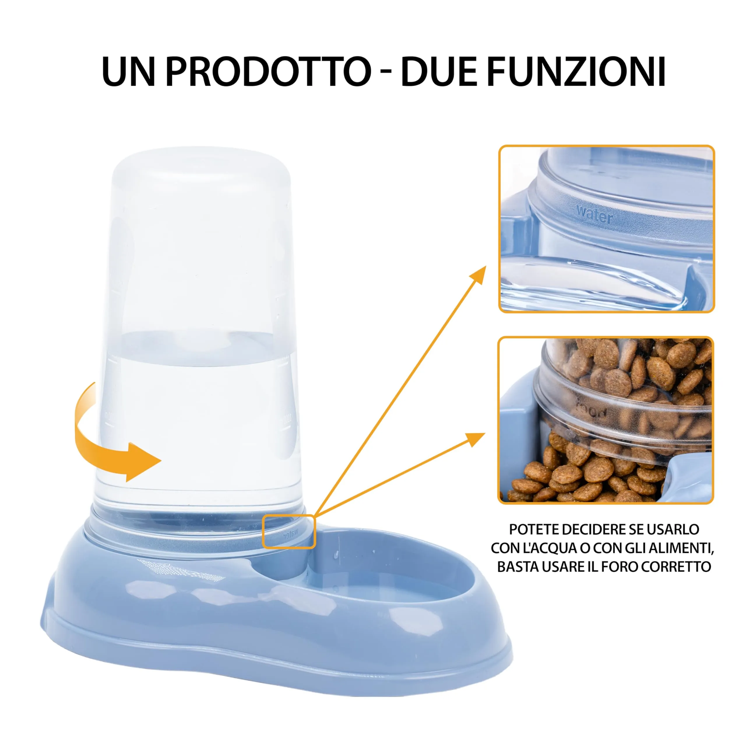 Ferplast Azimut 1500 Distributore Cibo o Acqua per Cani e Gatti, 1,5 Litri, Blu - immagine 3