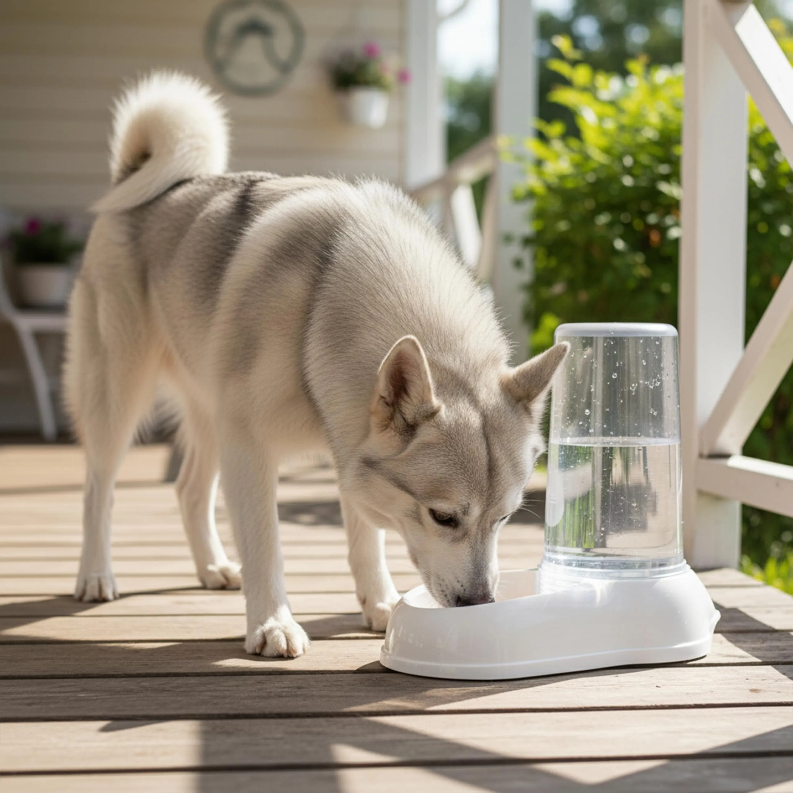 Ferplast Azimut 5500 Dispenser Cibo e Acqua per Cani di Grossa Taglia, 5,5 Litri, Bianco - immagine 2