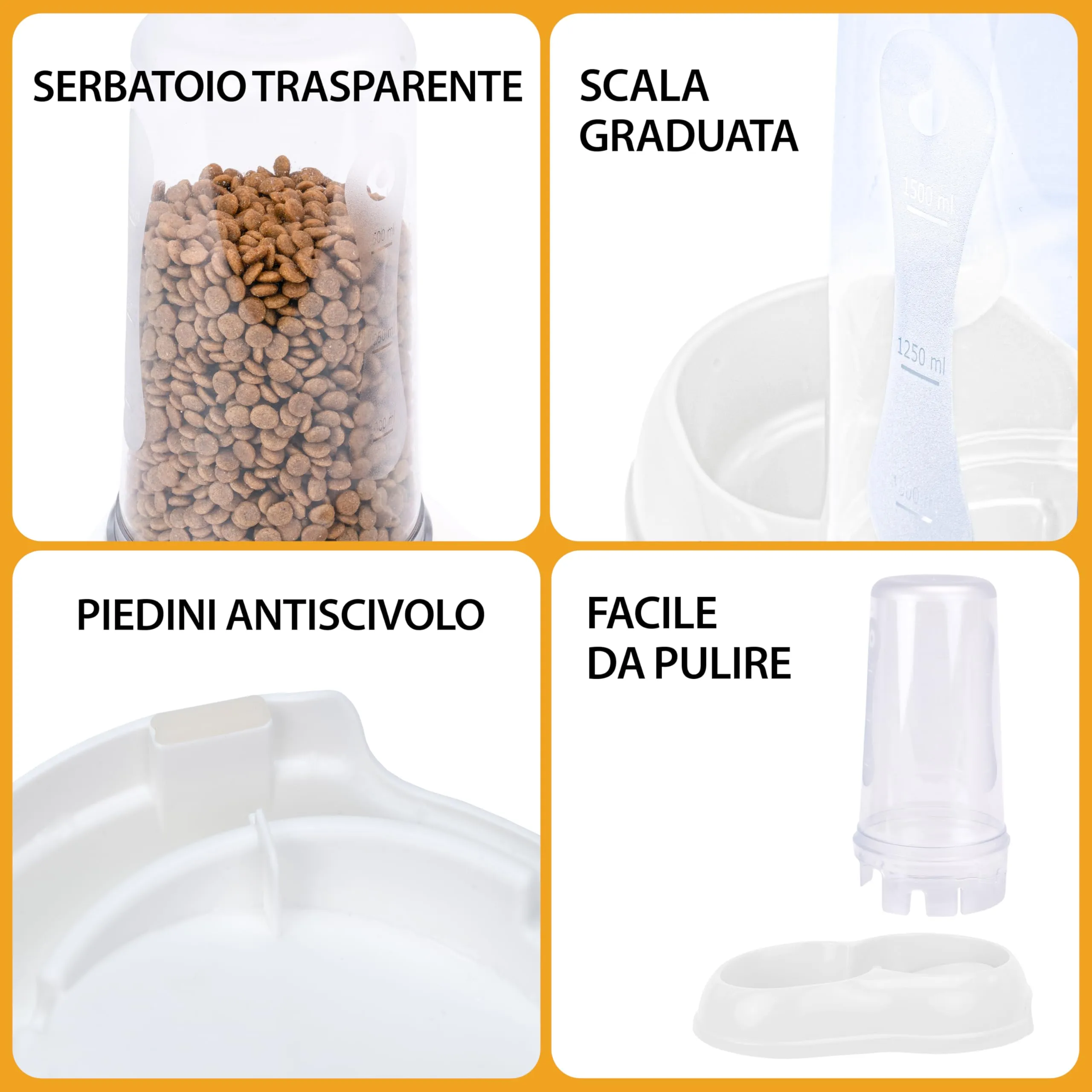 Ferplast Azimut 5500 Dispenser Cibo e Acqua per Cani di Grossa Taglia, 5,5 Litri, Bianco - immagine 6