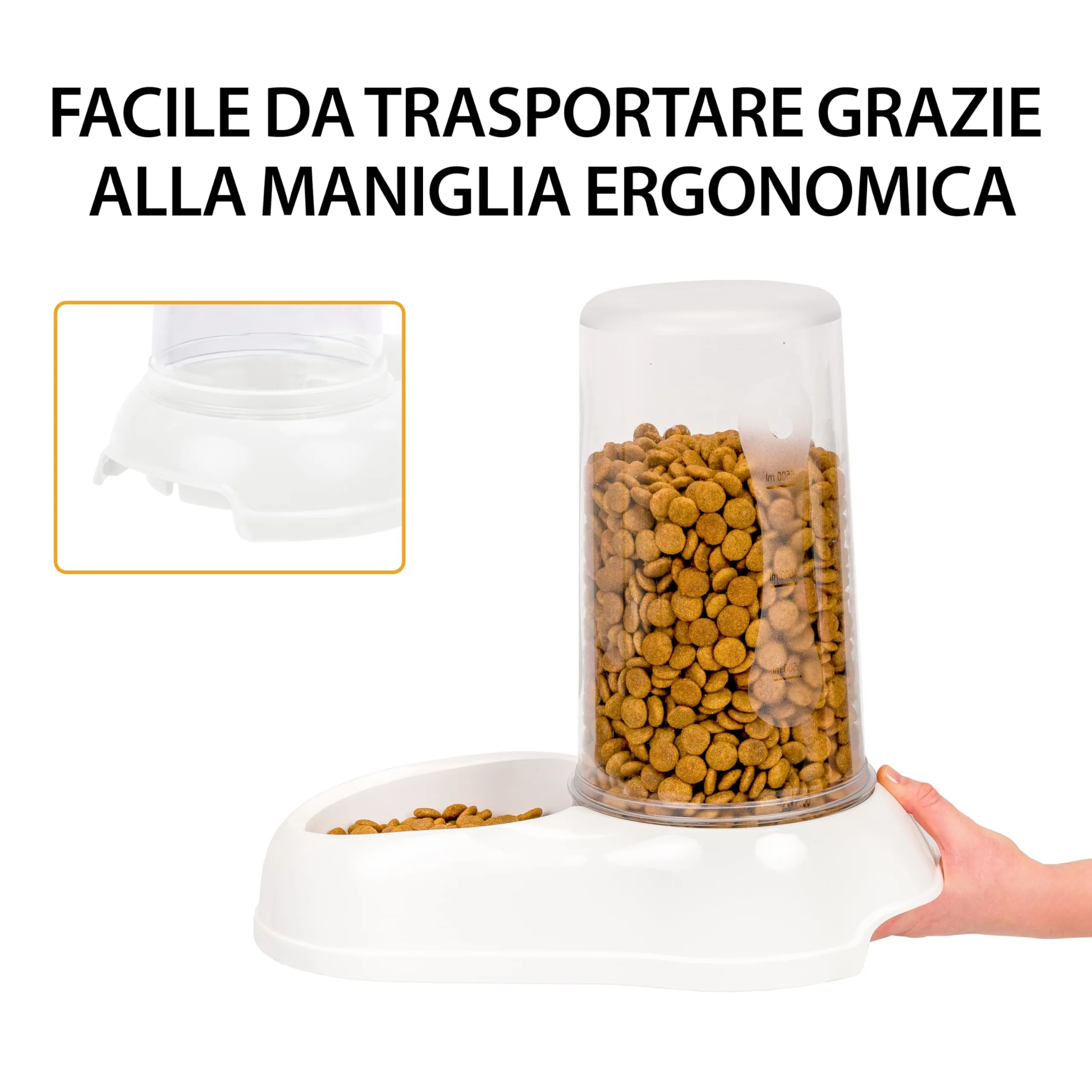 Ferplast Azimut 5500 Dispenser Cibo e Acqua per Cani di Grossa Taglia, 5,5 Litri, Bianco - immagine 7