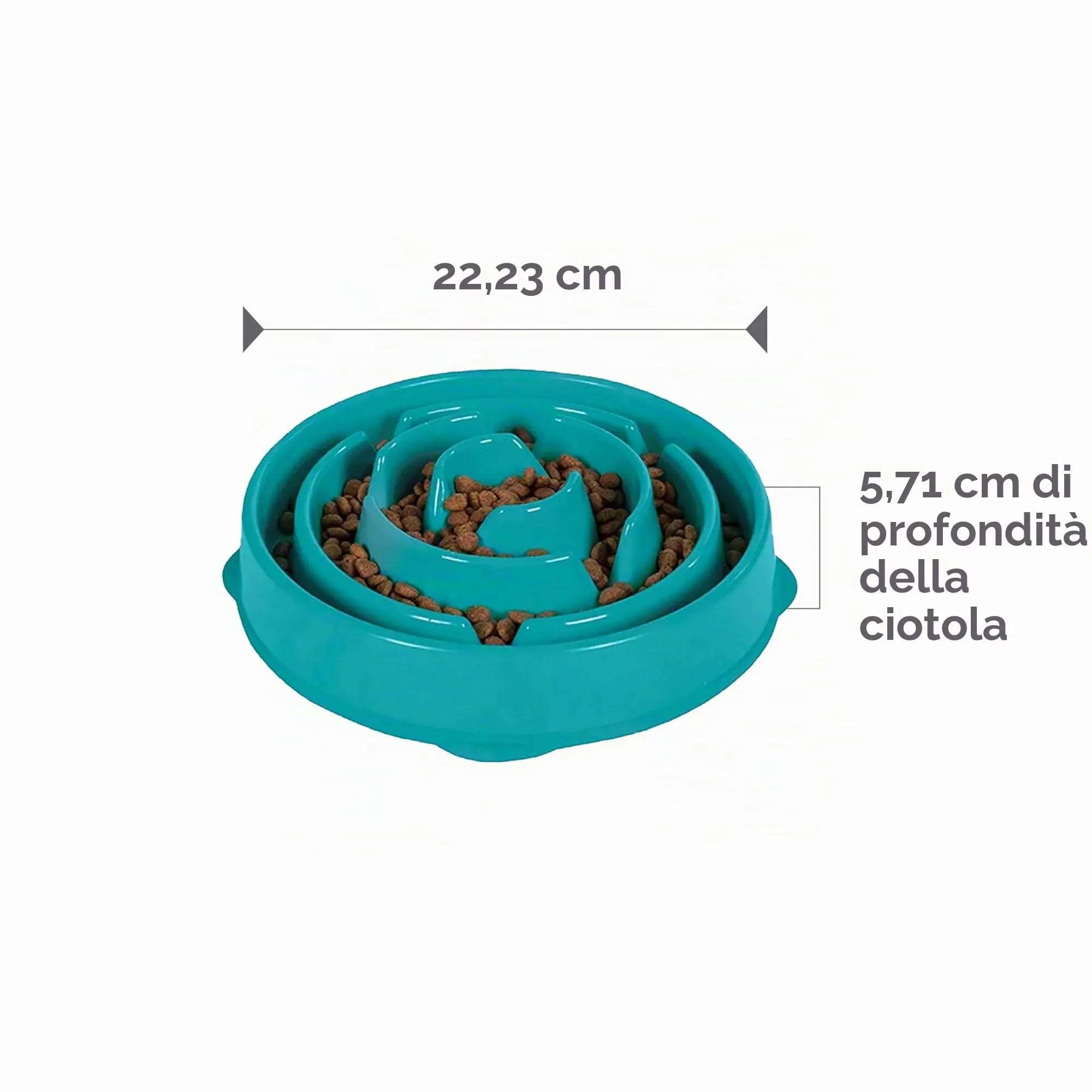 Outward Hound Fun Feeder Slo-Bowl Ciotola Anti-ingozzamento per Cani, Medio, Turchese - immagine 7