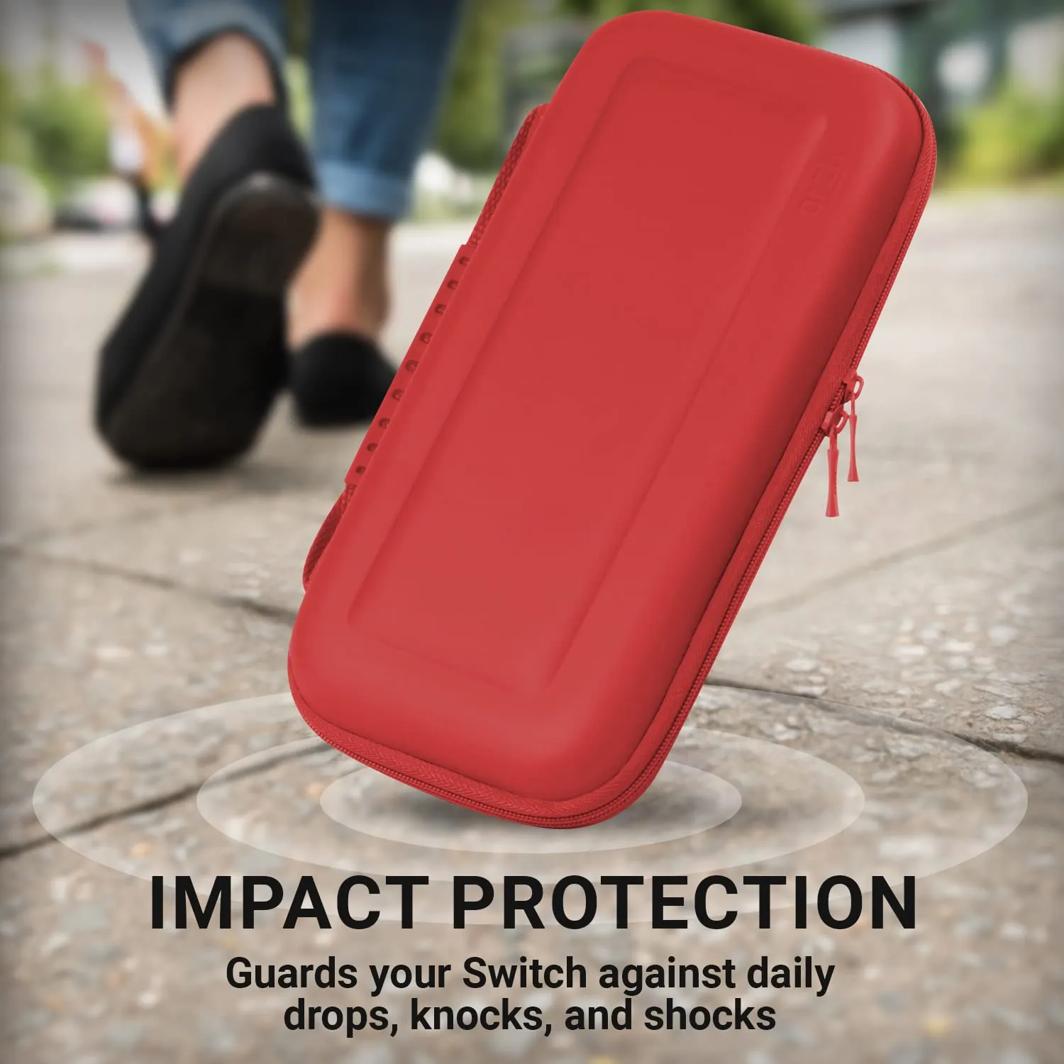Orzly Custodia da trasporto rigida per Nintendo Switch e Switch OLED - Rossa - immagine 4