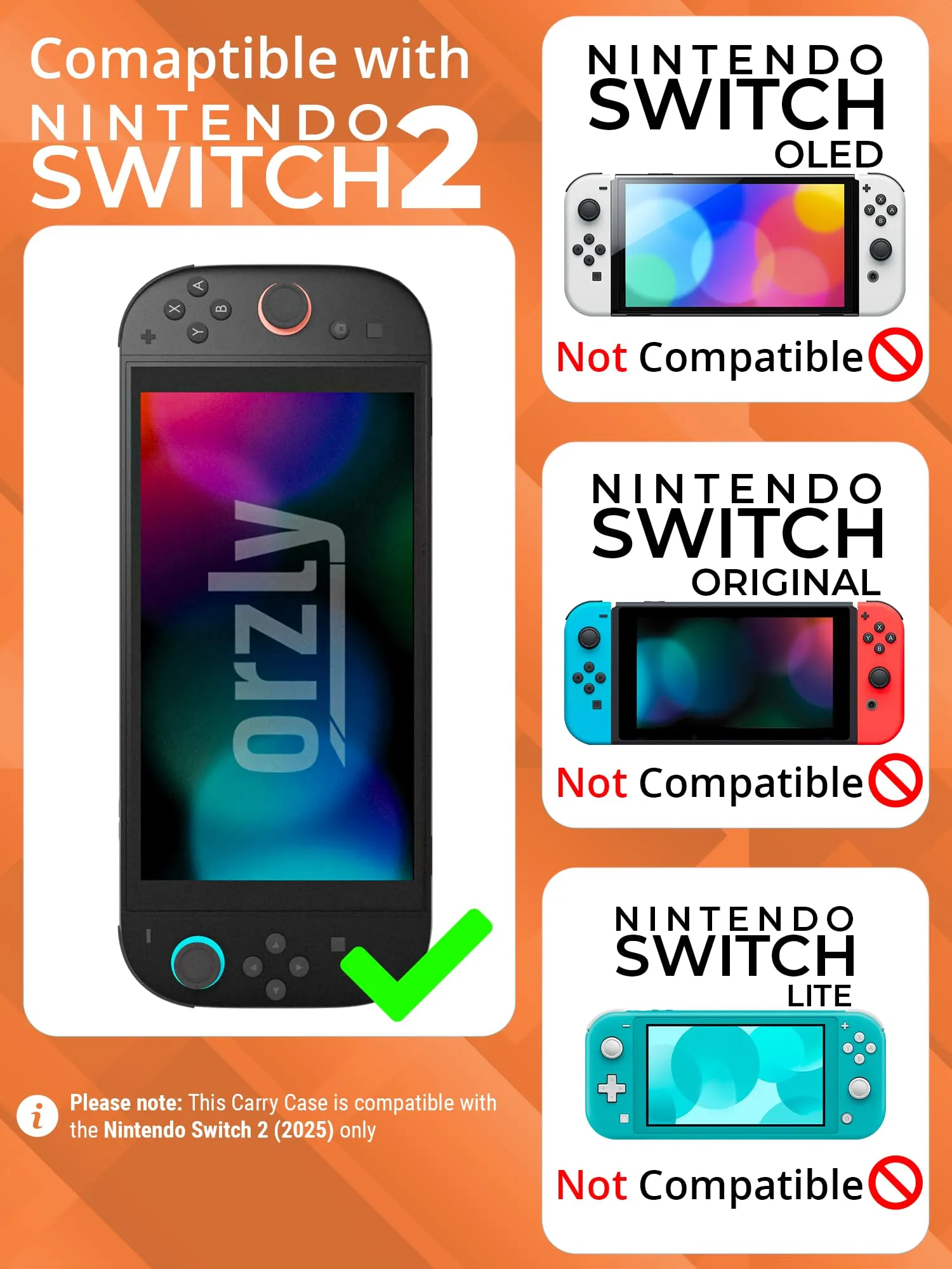 Orzly Custodia Protettiva da Viaggio per Nintendo Switch 2, Orange - immagine 2