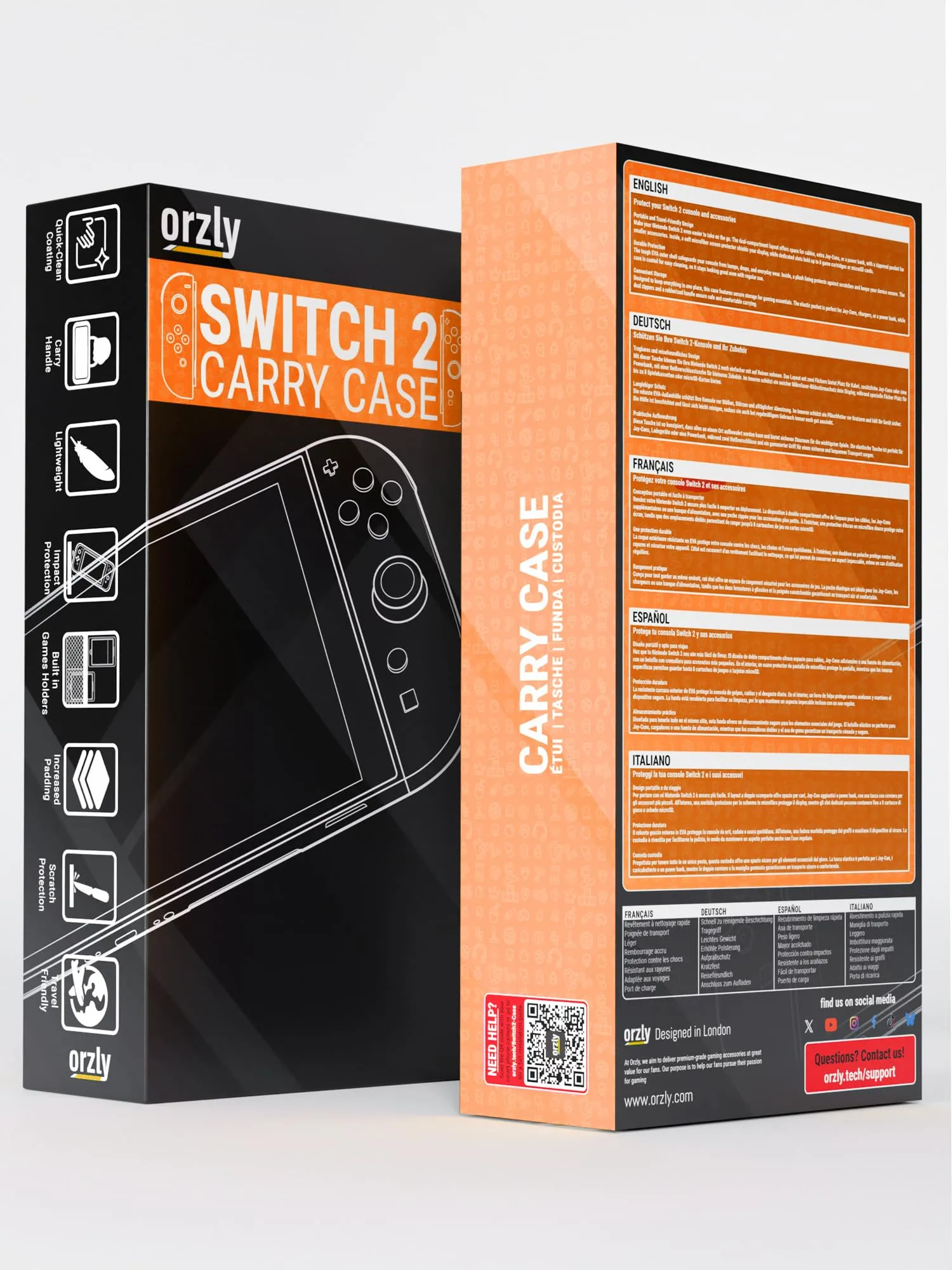 Orzly Custodia Protettiva da Viaggio per Nintendo Switch 2, Orange - immagine 3