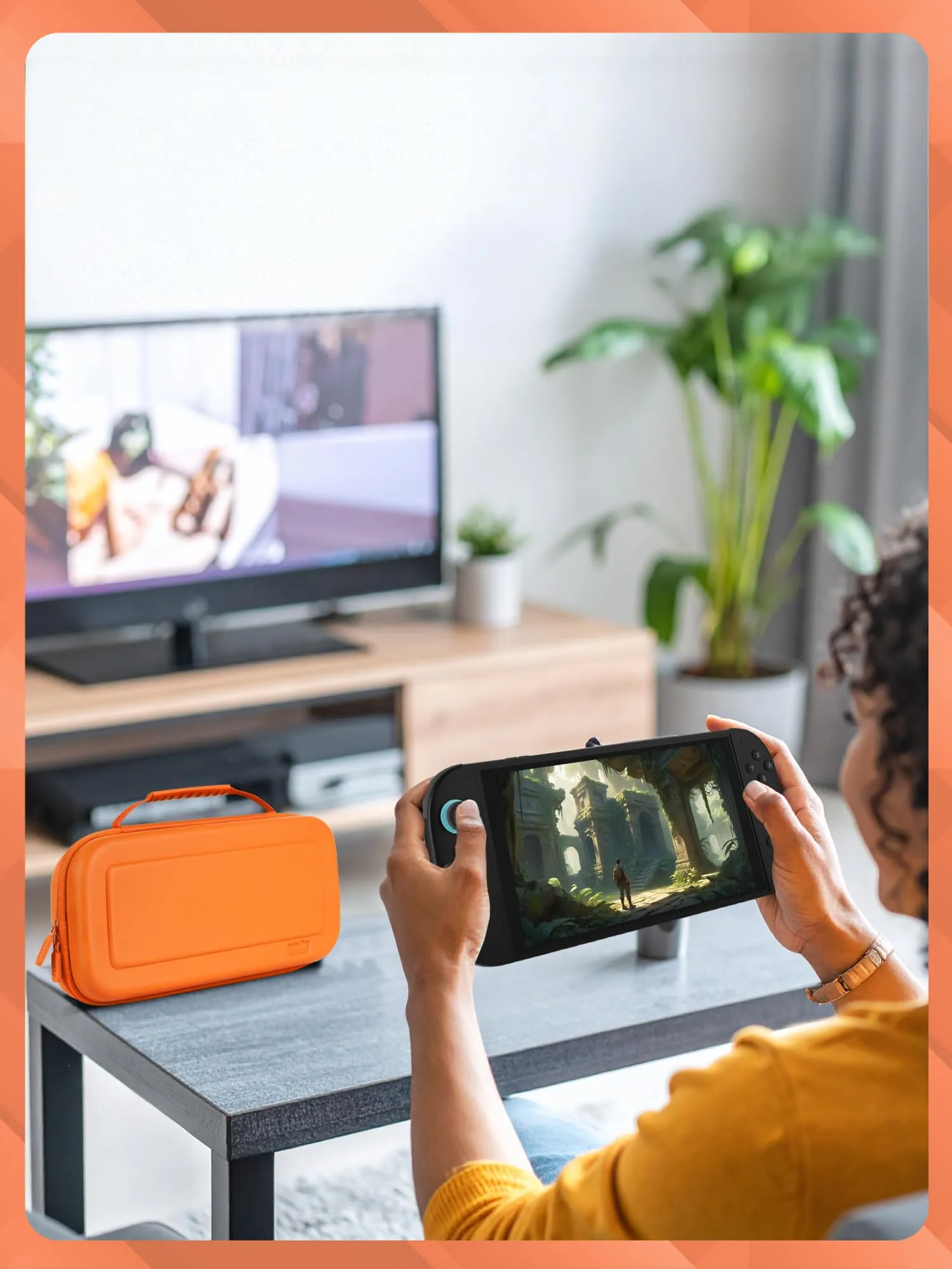 Orzly Custodia Protettiva da Viaggio per Nintendo Switch 2, Orange - immagine 8