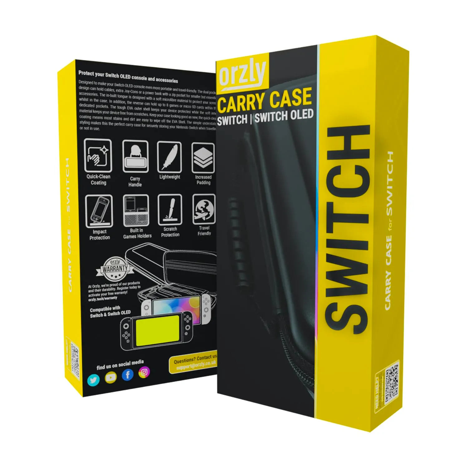 Orzly Custodia da trasporto per Nintendo Switch e Switch OLED - Gialla - immagine 3