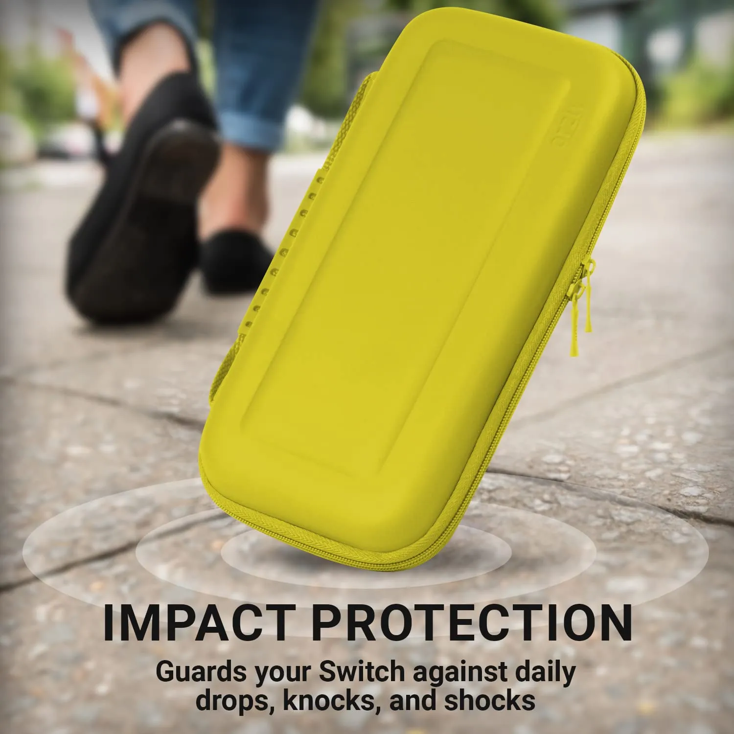 Orzly Custodia da trasporto per Nintendo Switch e Switch OLED - Gialla - immagine 5