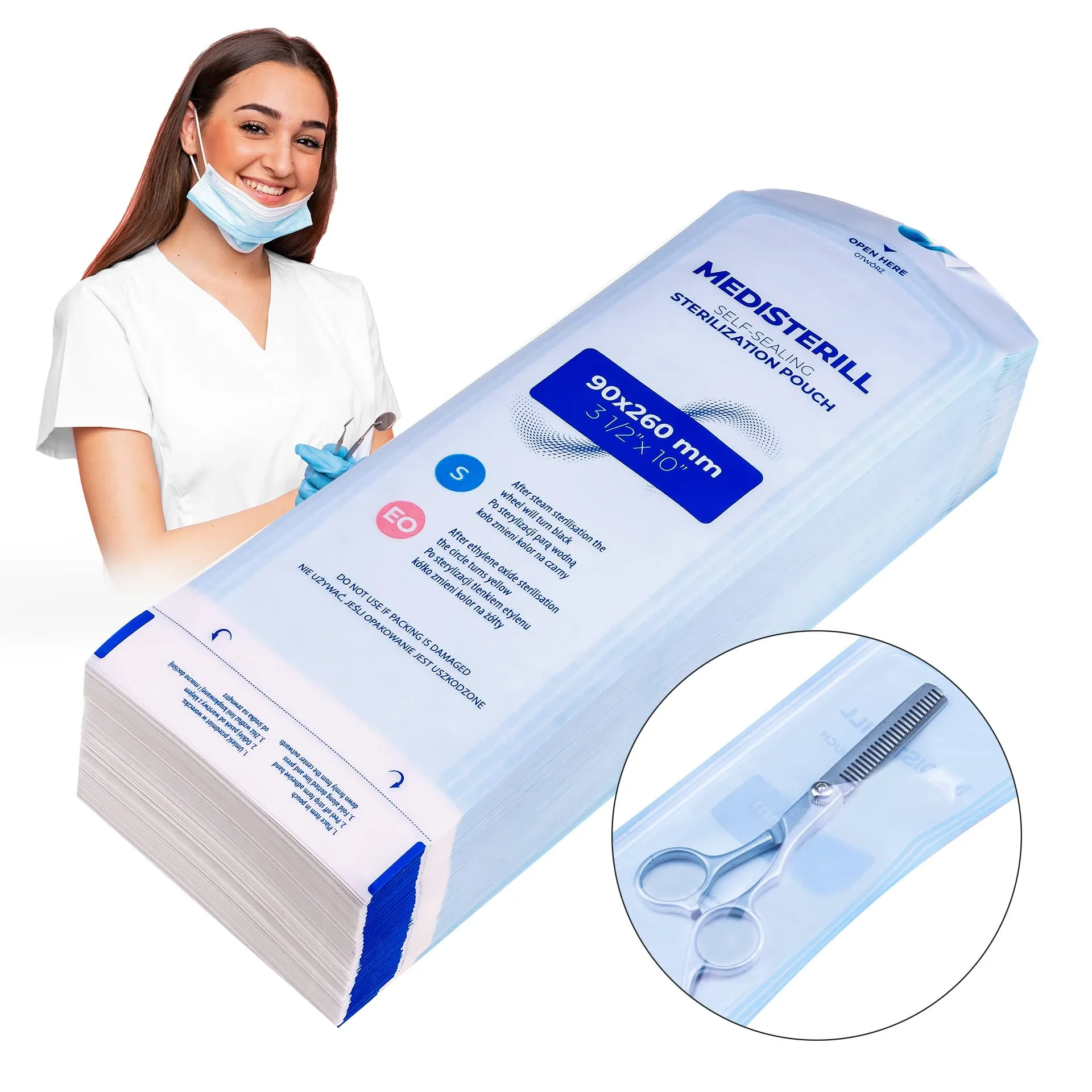 Clavier Sacchetti Autosigillanti per Sterilizzazione Dentale in PVC, 90x260, 200 Pezzi - immagine 2
