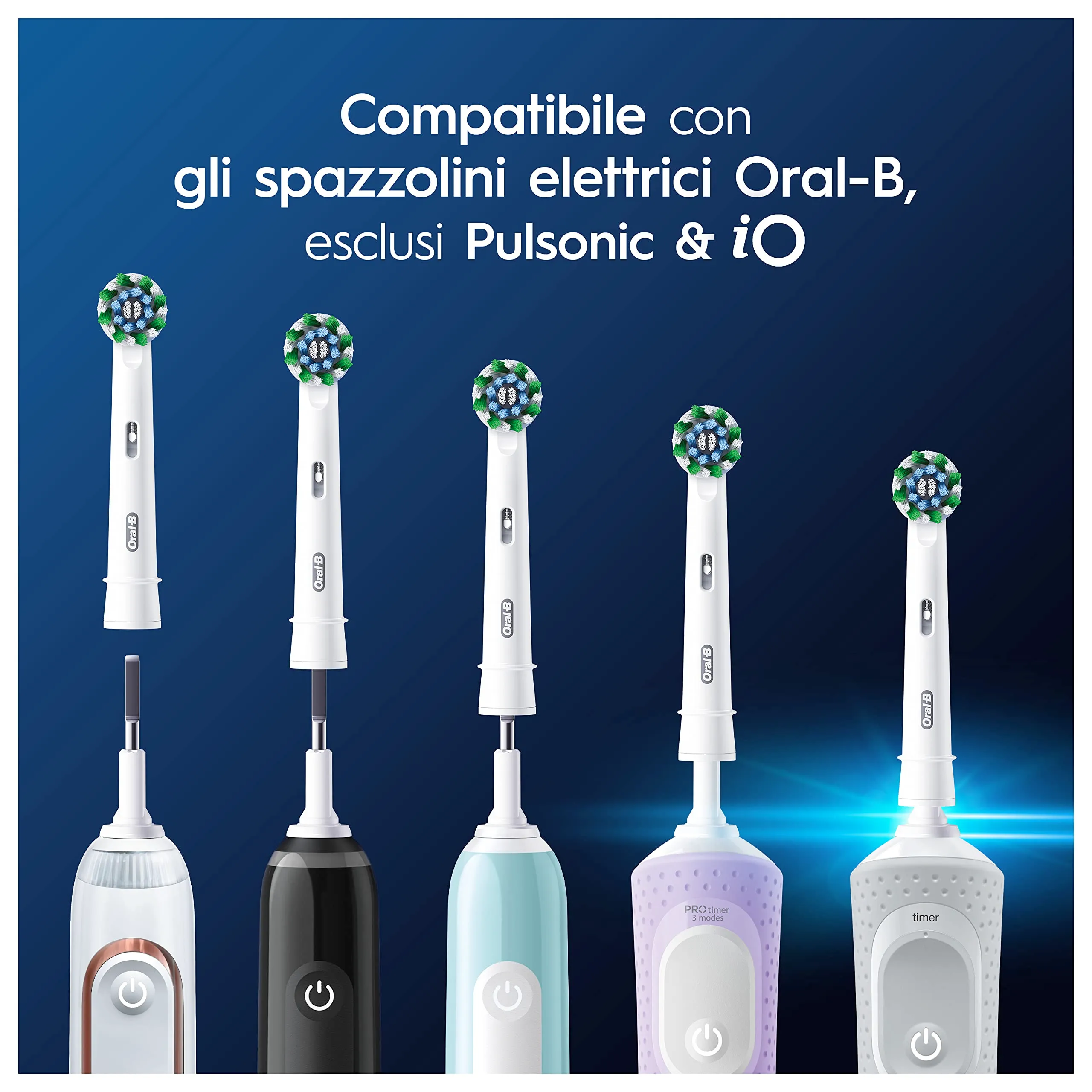 Oral-B Pro Cross Action Testine di Ricambio, Bianche, 8 Ricambi - immagine 6