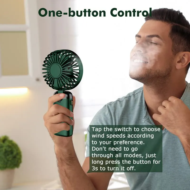 Rafada Mini Ventilatore Portatile Ricaricabile USB, 5 Livelli di Velocità, Batteria 4200 mAh, Pieghevole - immagine 4