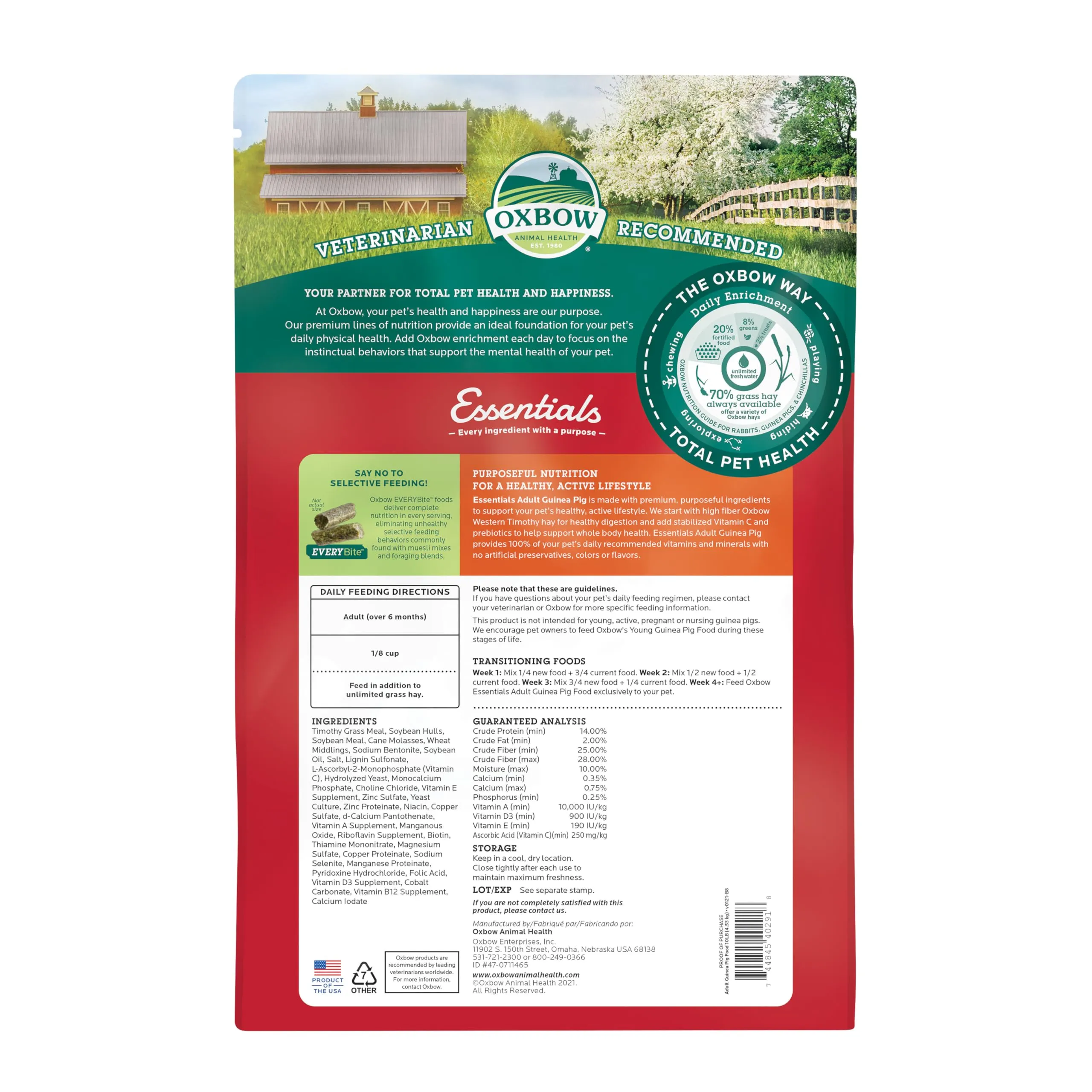 Oxbow Mangime per cavia Adulta, 4.53 kg - immagine 2