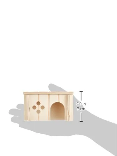 Ferplast Casetta per Criceti, Gerbilli e Topolini SIN 4641, Legno FSC, 12,5 x 7,5 x 7 cm, Taglia XS - immagine 3