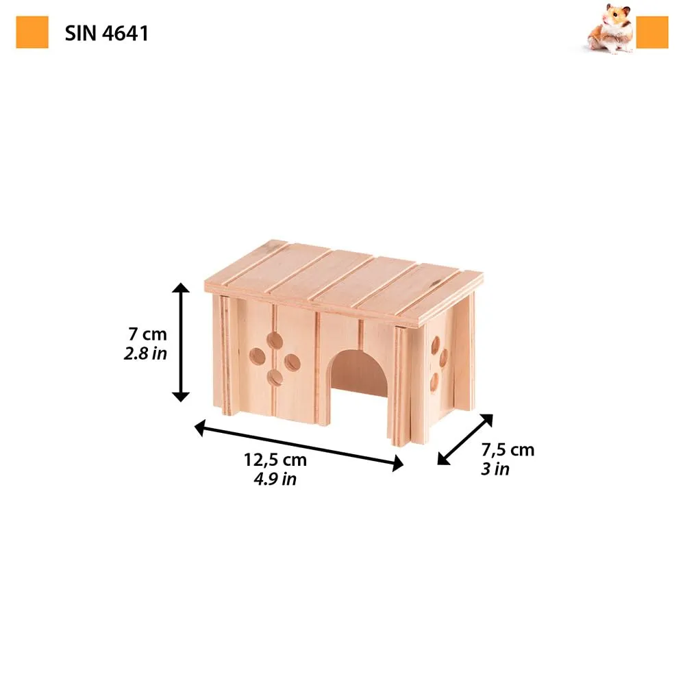 Ferplast Casetta per Criceti, Gerbilli e Topolini SIN 4641, Legno FSC, 12,5 x 7,5 x 7 cm, Taglia XS - immagine 4