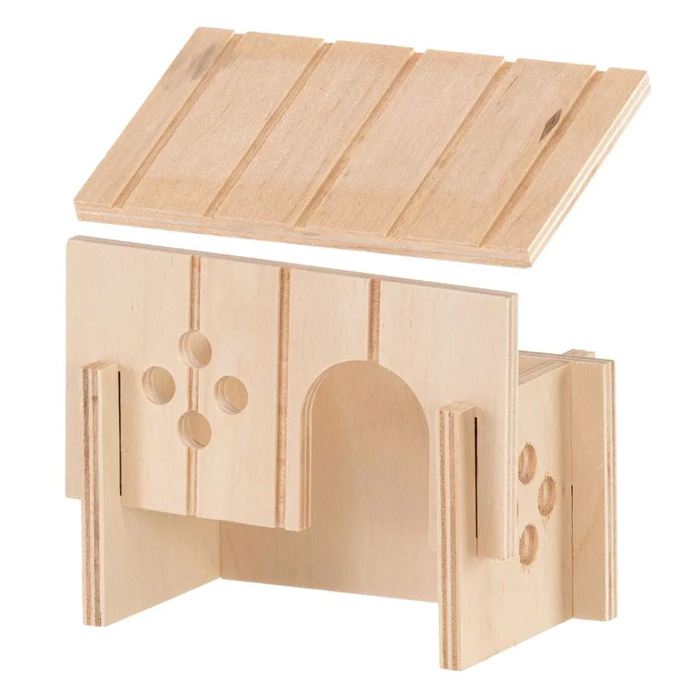 Ferplast Casetta per Criceti, Gerbilli e Topolini SIN 4641, Legno FSC, 12,5 x 7,5 x 7 cm, Taglia XS - immagine 6