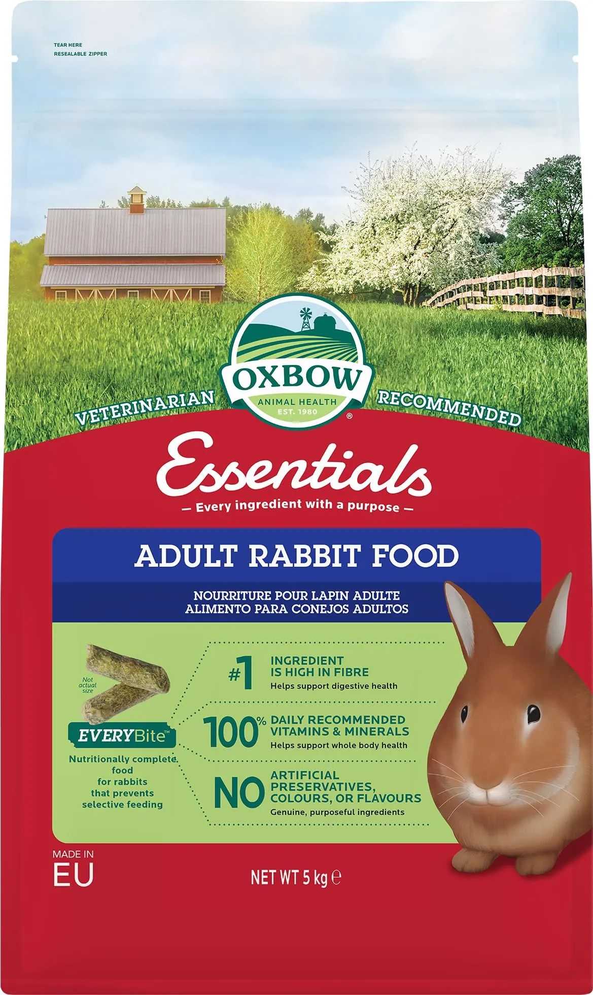 Oxbow Essentials Cibo per Conigli Adulti - 5 kg - immagine 1