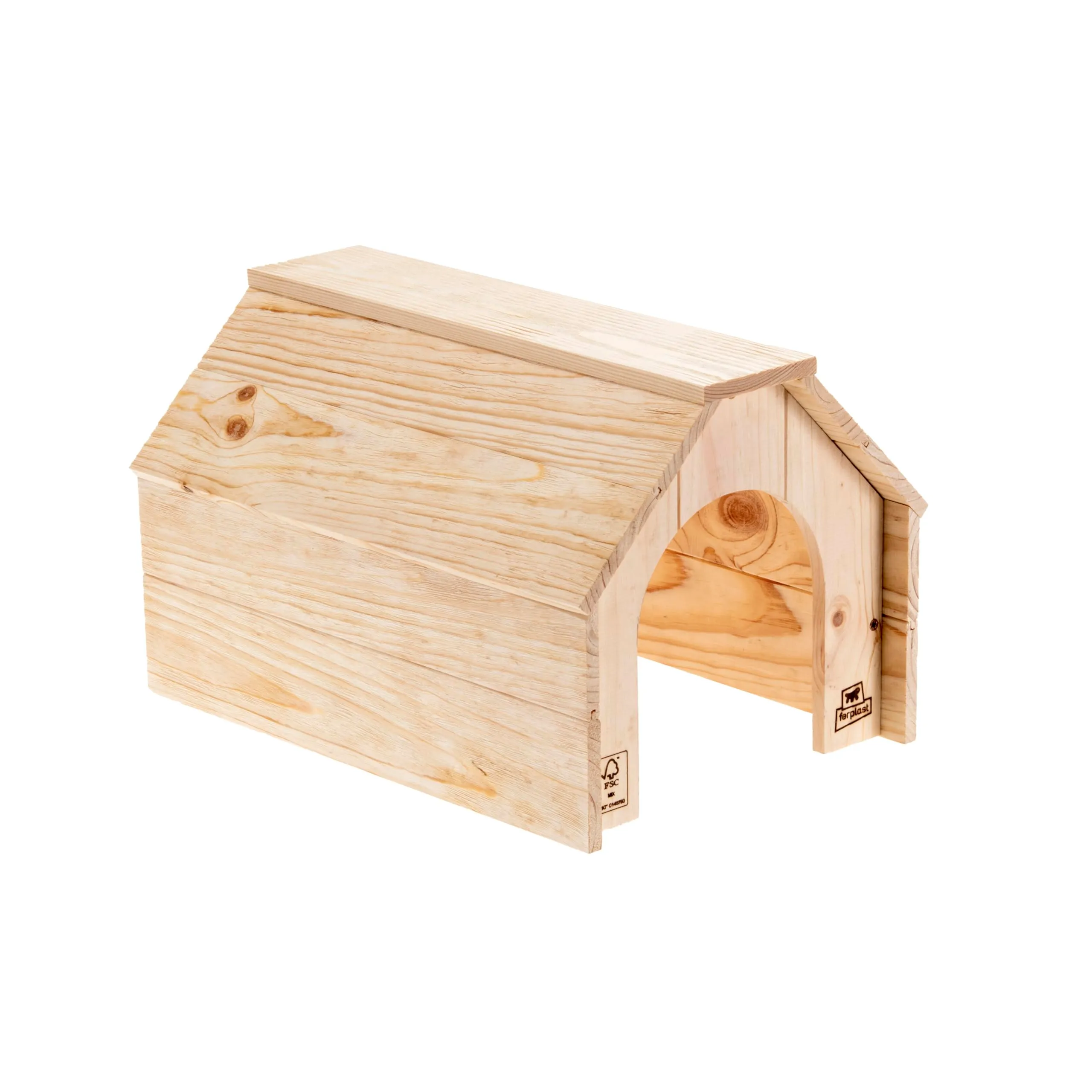 Ferplast Hidda Casetta per Conigli, Porcellini d'India e Criceti, Legno Certificato FSC, 39 x 28 x 25 cm, Taglia L - immagine 1