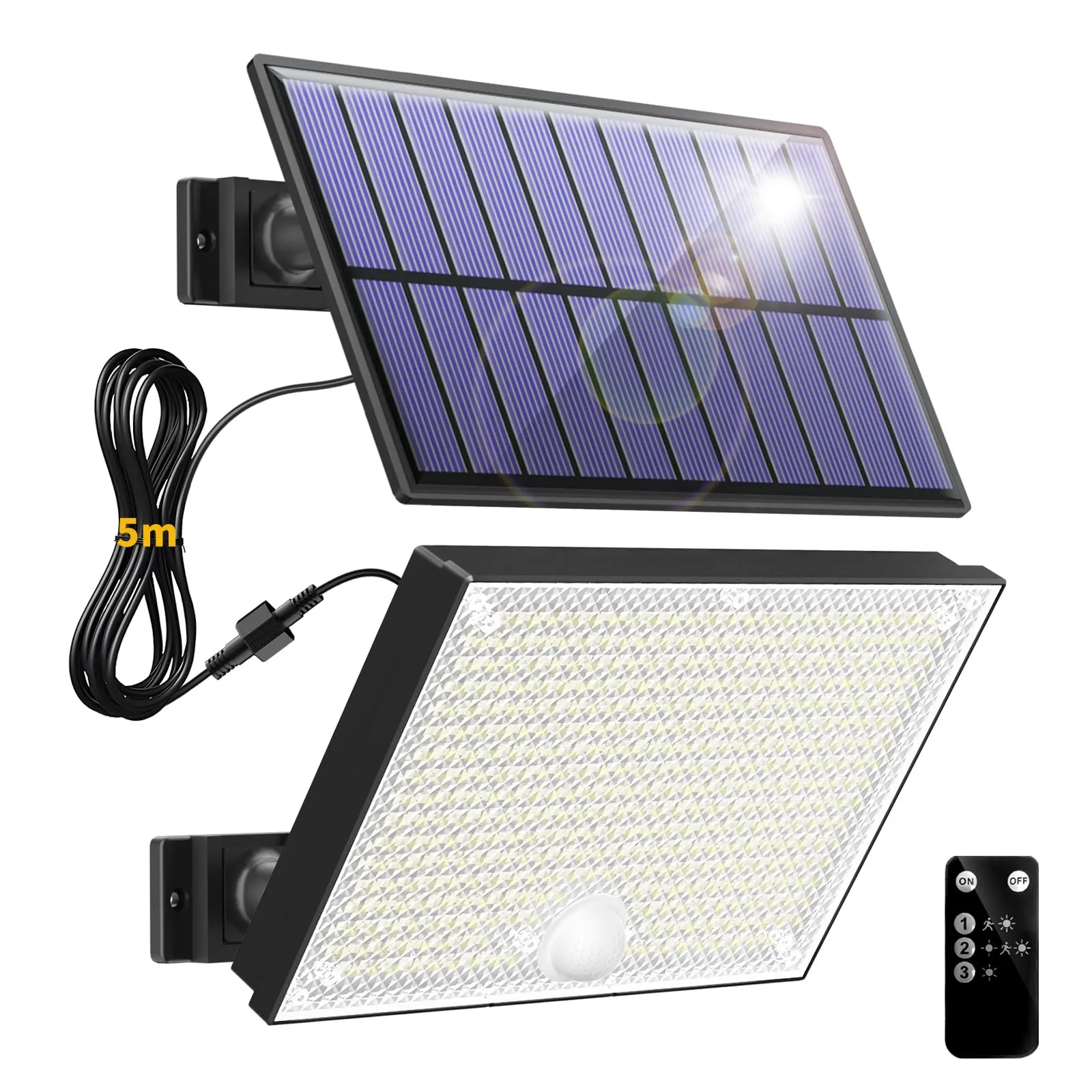 Topabol Faretto LED da Esterno Solare con Sensore di Movimento, Bianco Freddo, T-400 - immagine 1