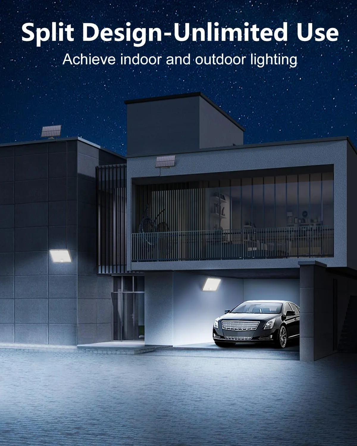 Topabol Faretto LED da Esterno Solare con Sensore di Movimento, Bianco Freddo, T-400 - immagine 2