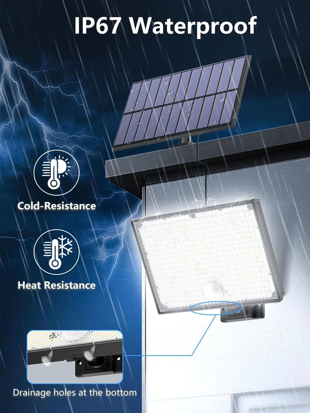 Topabol Faretto LED da Esterno Solare con Sensore di Movimento, Bianco Freddo, T-400 - immagine 3