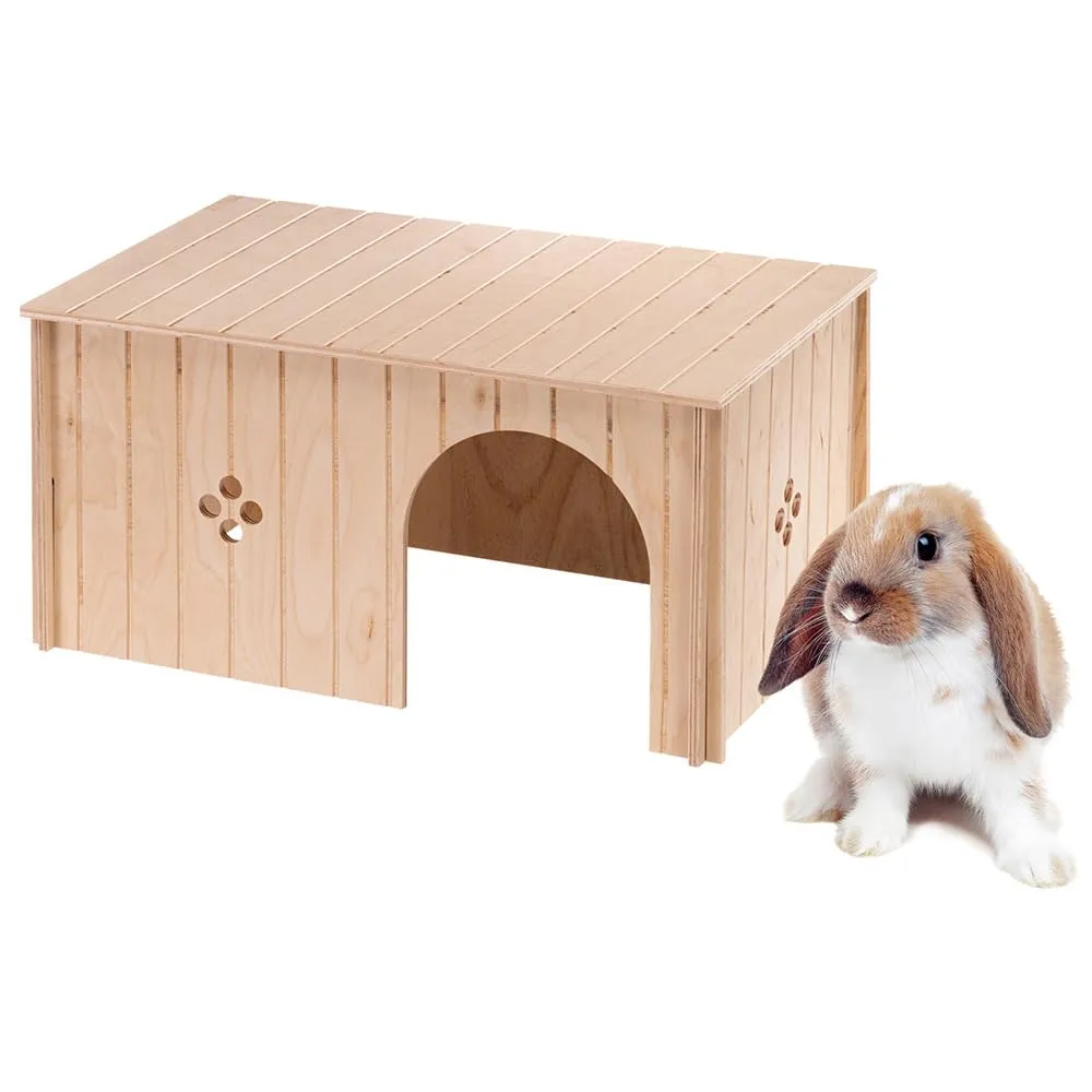 Ferplast Sin Maxi Casetta per Conigli, Porcellini d'India e Criceti, Legno FSC, 52 x 31 x 26 cm, Taglia XXL - immagine 1