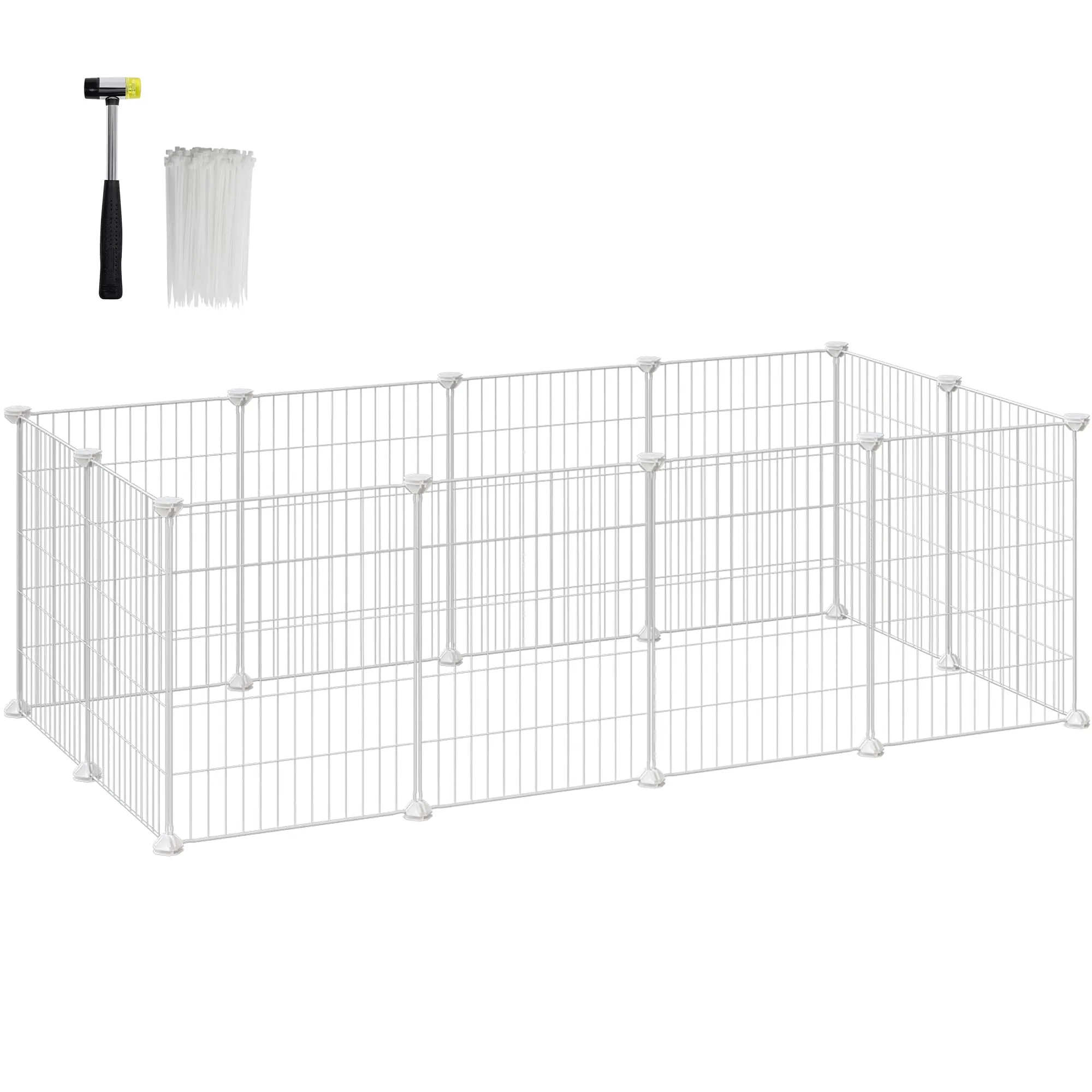 SONGMICS Recinto Personalizzabile per Animali di Piccola Taglia, Bianco LPI01W - immagine 1