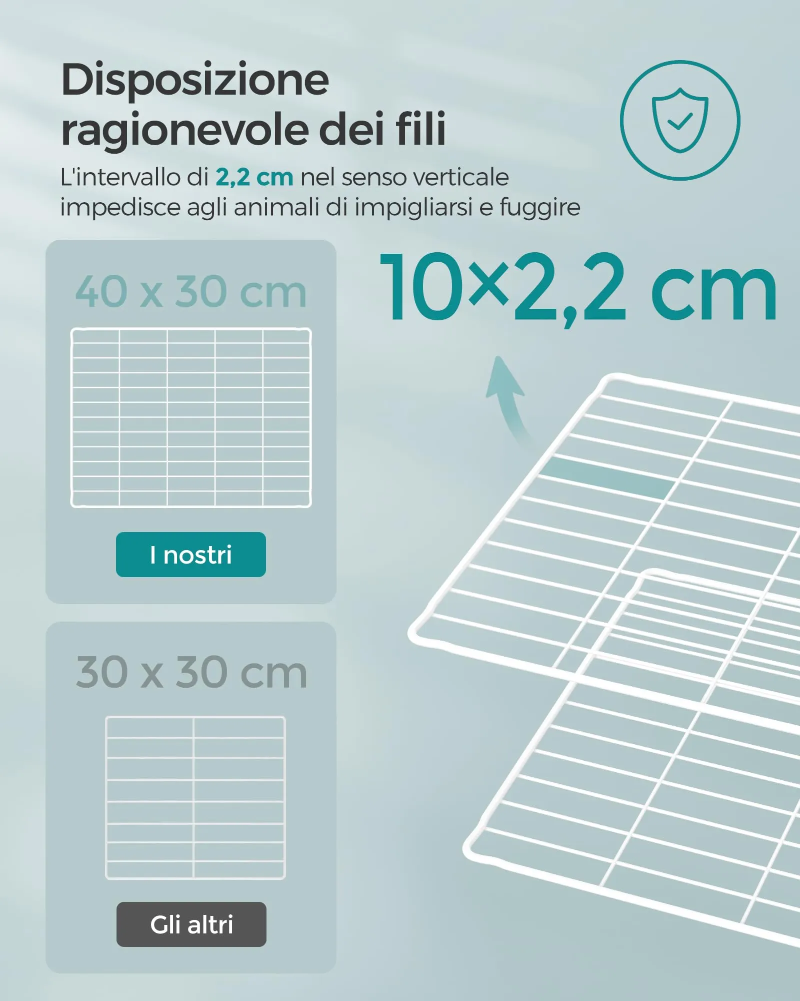 SONGMICS Recinto Personalizzabile per Animali di Piccola Taglia, Bianco LPI001W01 - immagine 6