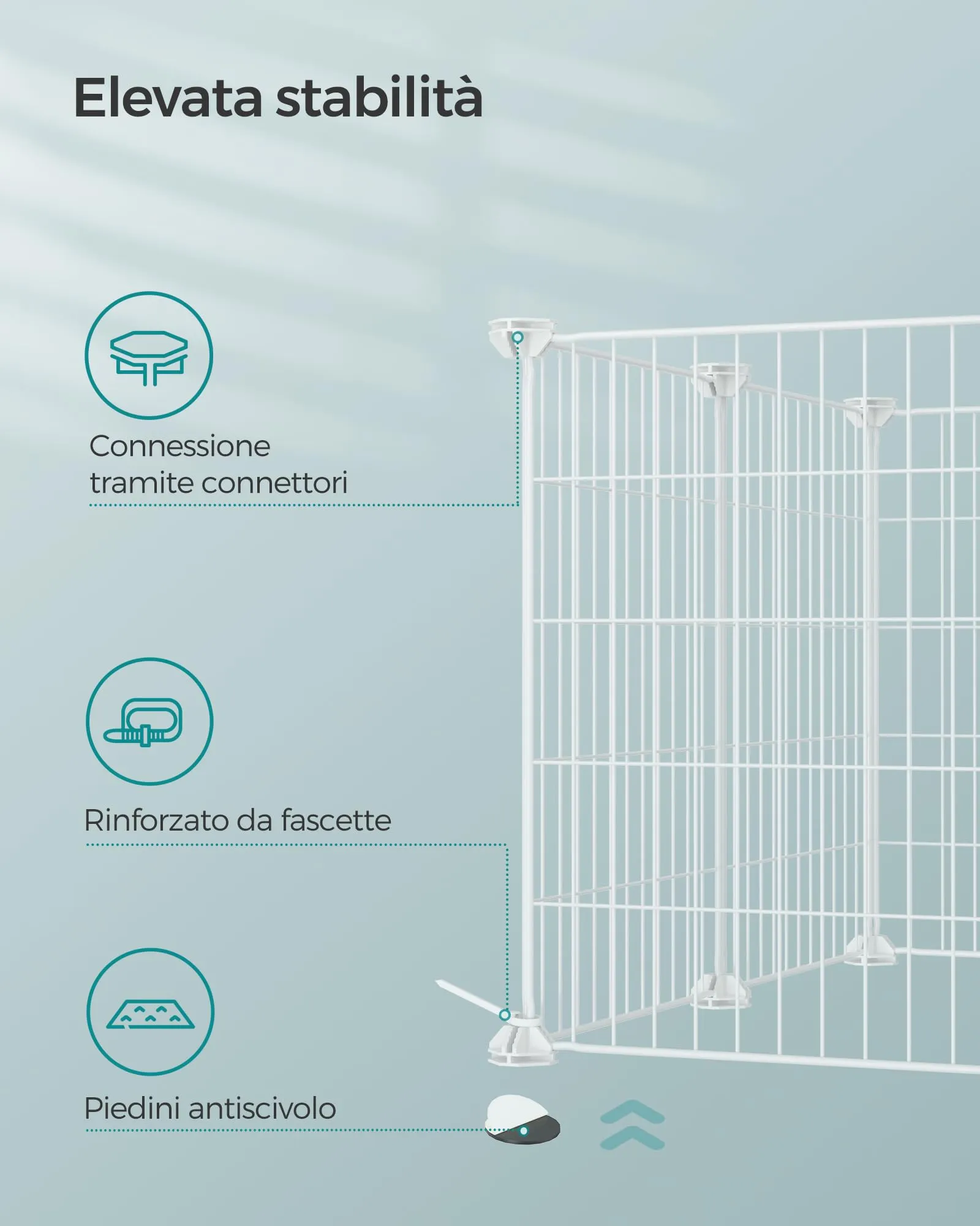 SONGMICS Recinto Personalizzabile per Animali di Piccola Taglia, Bianco LPI001W01 - immagine 7