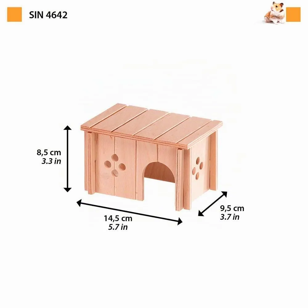 Ferplast Casetta per Criceti, Gerbilli e Topolini SIN 4642, Legno Certificato FSC, 14,5 x 9,5 x h 8,5 cm, Taglia S - immagine 3