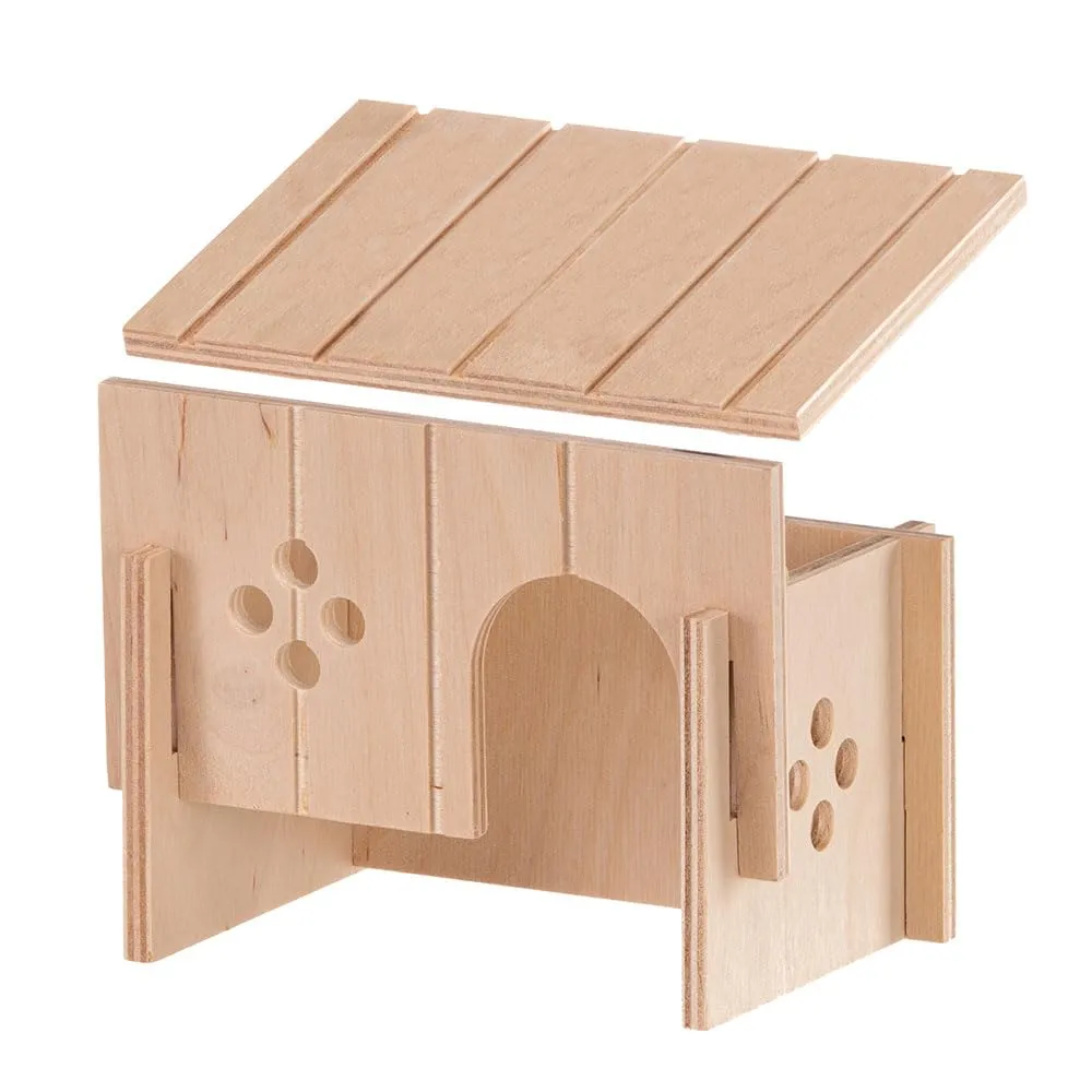 Ferplast Casetta per Criceti, Gerbilli e Topolini SIN 4642, Legno Certificato FSC, 14,5 x 9,5 x h 8,5 cm, Taglia S - immagine 5