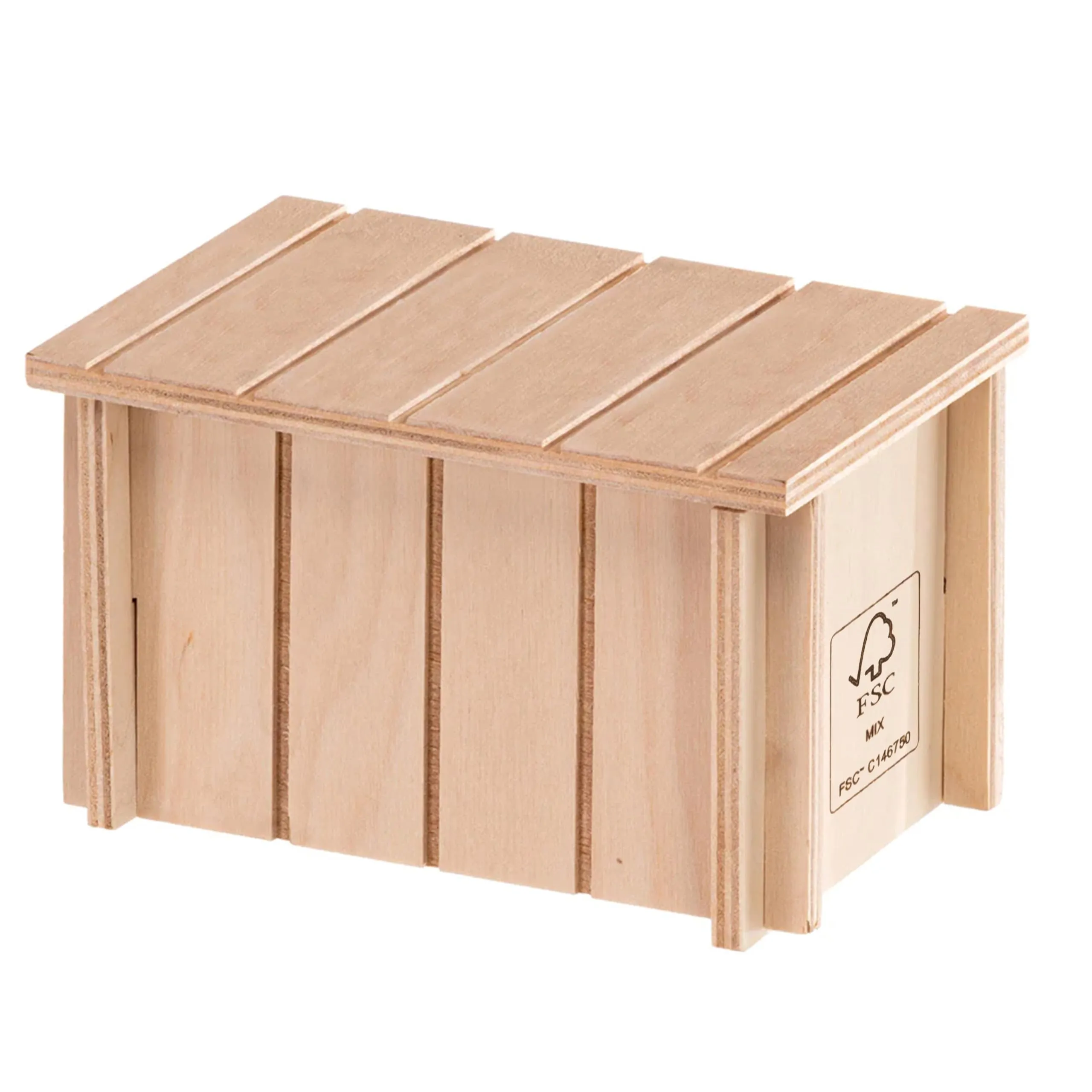 Ferplast Casetta per Criceti, Gerbilli e Topolini SIN 4642, Legno Certificato FSC, 14,5 x 9,5 x h 8,5 cm, Taglia S - immagine 6