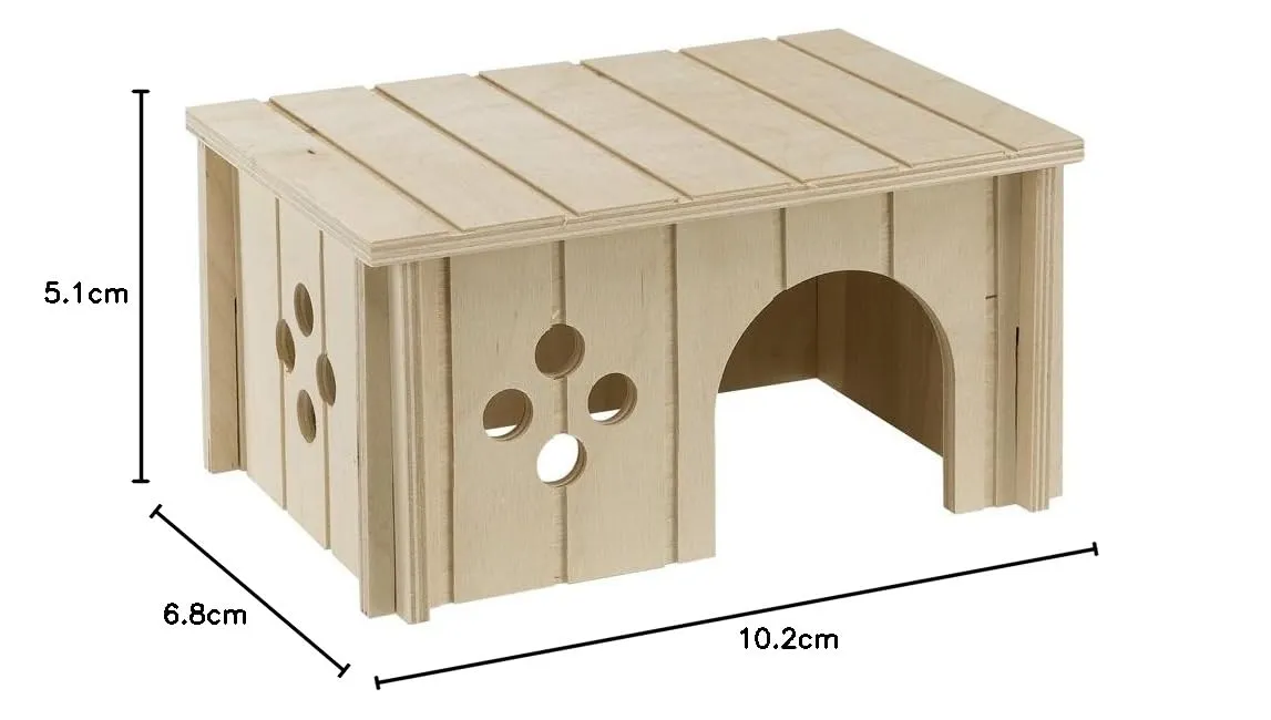 Ferplast Casetta per Conigli, Porcellini d'India e Criceti SIN 4645, Legno Certificato FSC, Taglia M, 26 x 17,3 x 13 cm - immagine 3