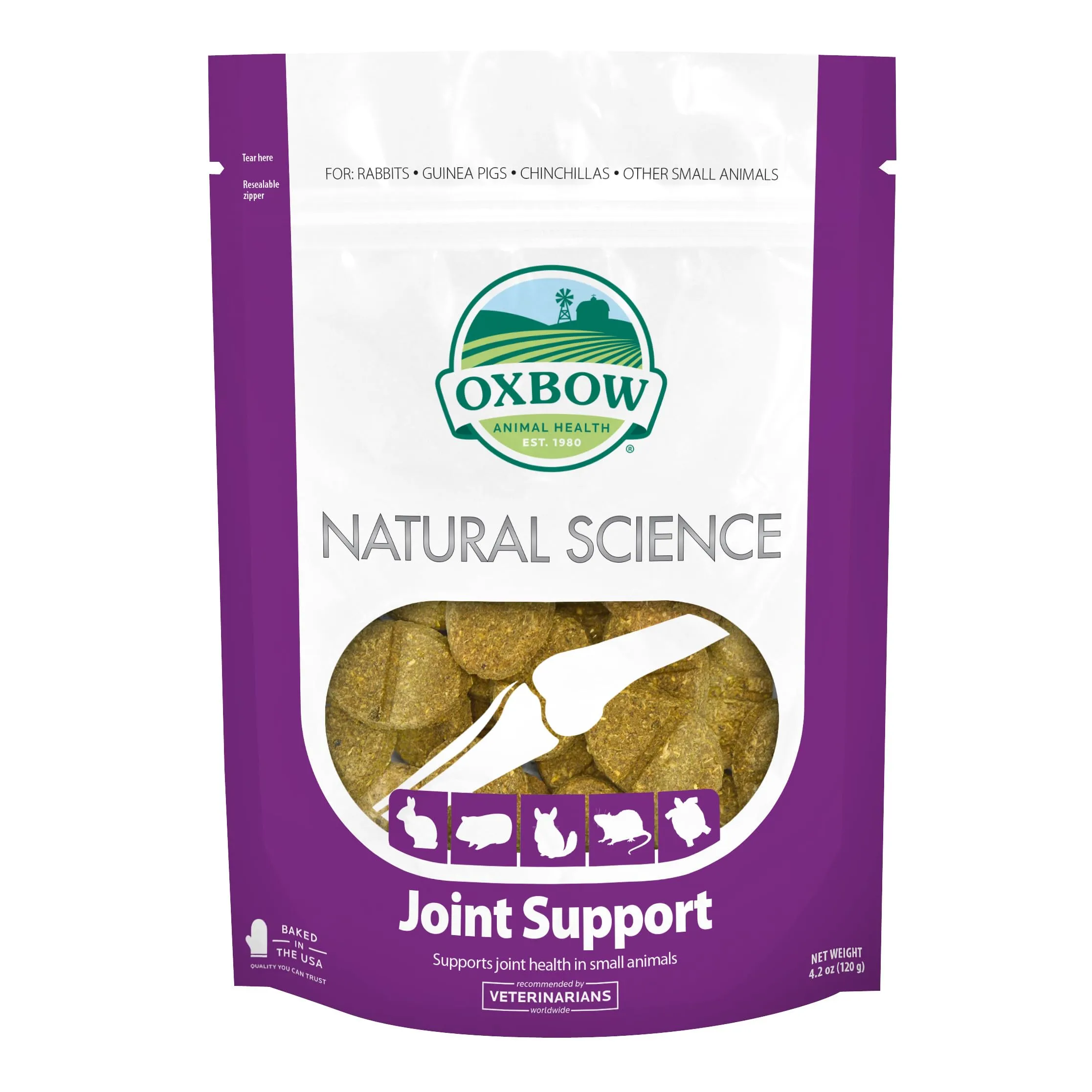 Oxbow Animal Health Natural Science Joint Support Supplements, Hay-Based Tablets, 60ct - immagine 1